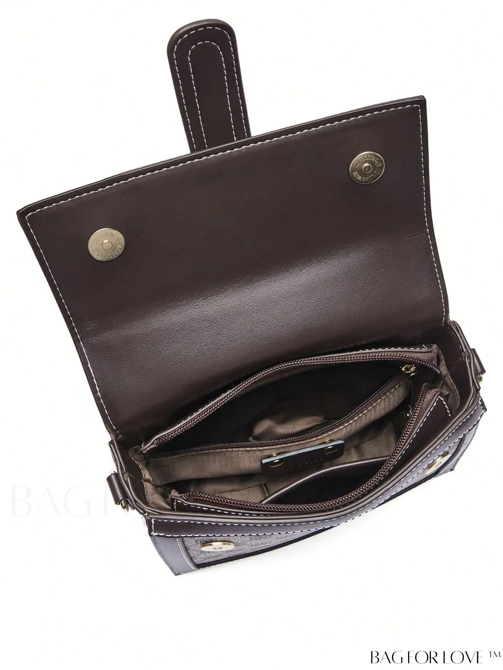 BagForLove - Geometric Pattern Mini Flap Square Bag with Stylish Metal Decor