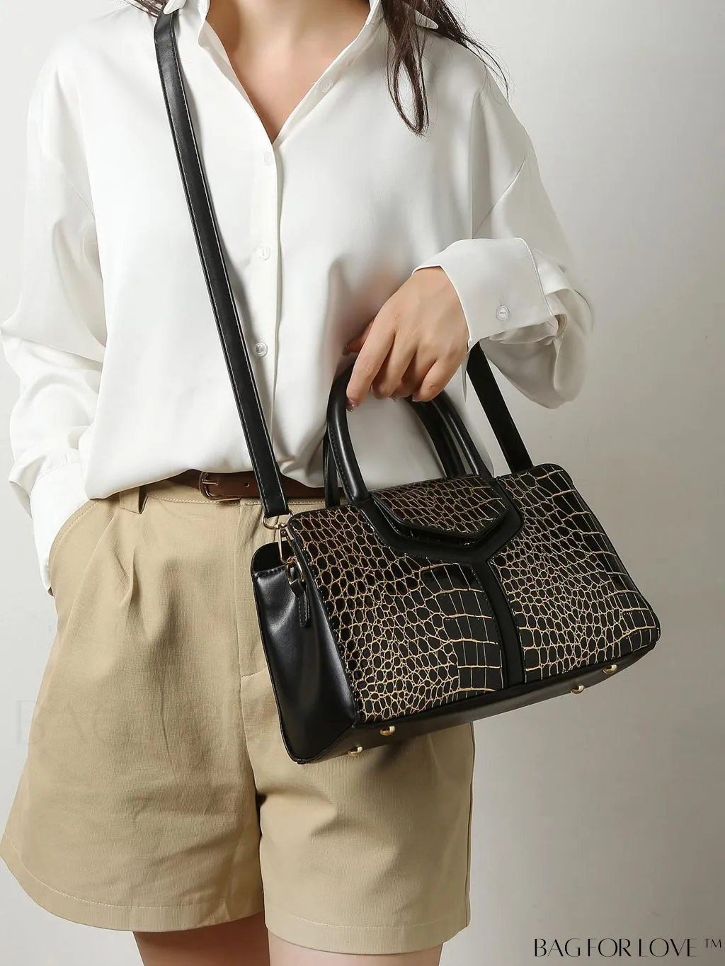 BagForLove - Large Capacity Crocodile Pattern Handbag: Fashionable, Elegant, and Versatile