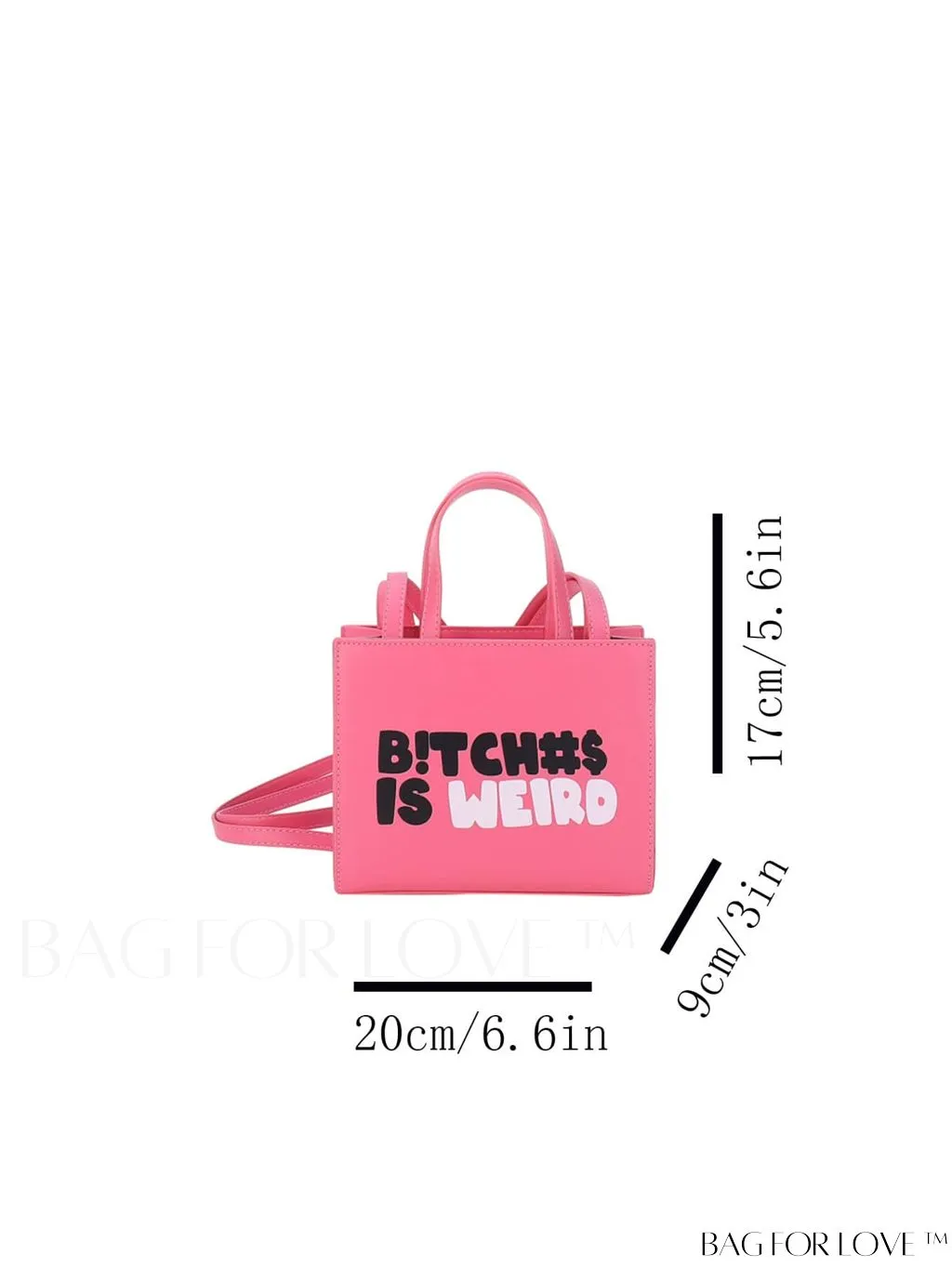 BagForLove - Letter Graphic Double Handle Mini Square Bag