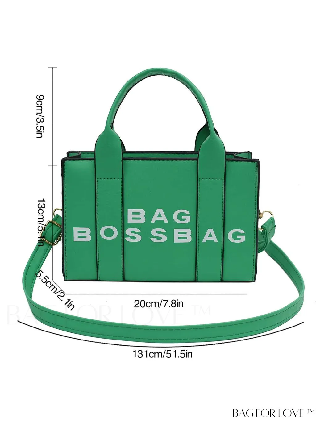 BagForLove - Letter Print Mini PU Square Crossbody Bag for Women