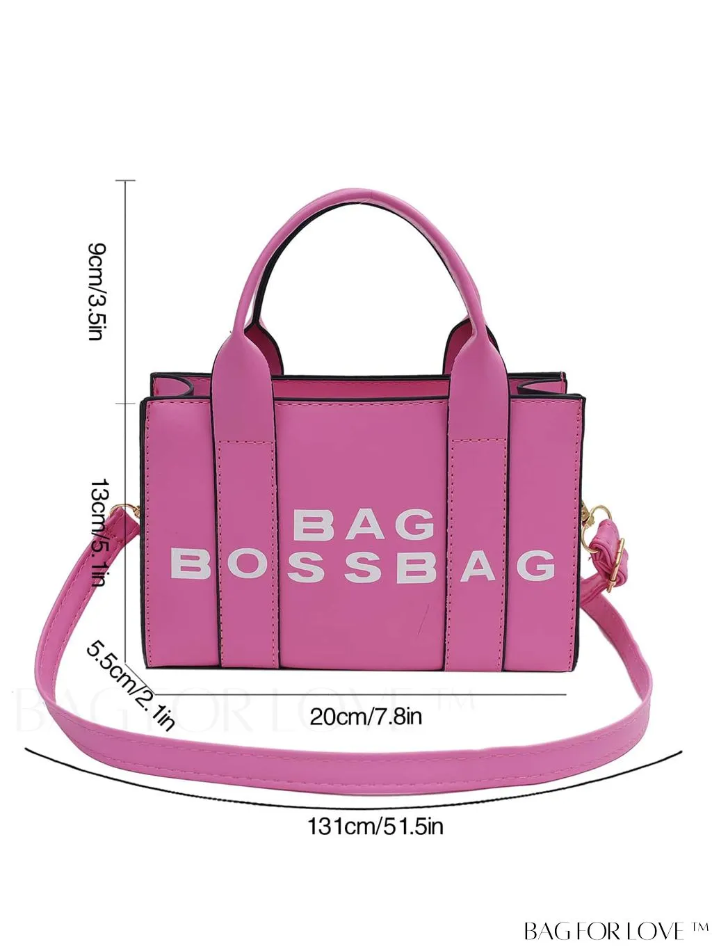 BagForLove - Letter Print Mini PU Square Crossbody Bag for Women