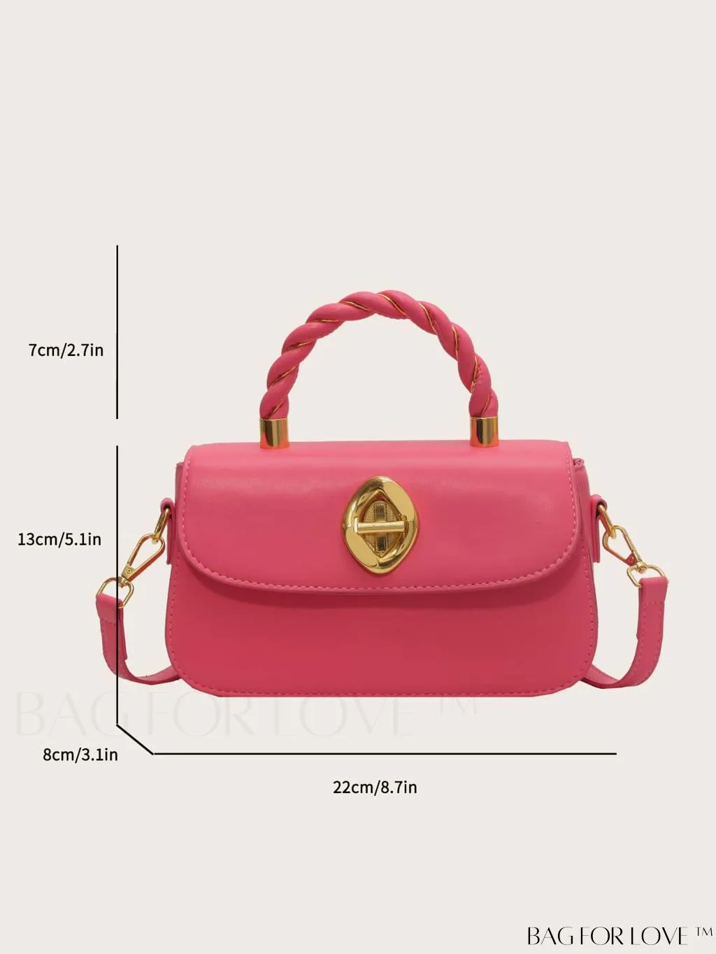 BagForLove - Refined Square Handbag with Secure Twist-lock and Stylish Embellishments
