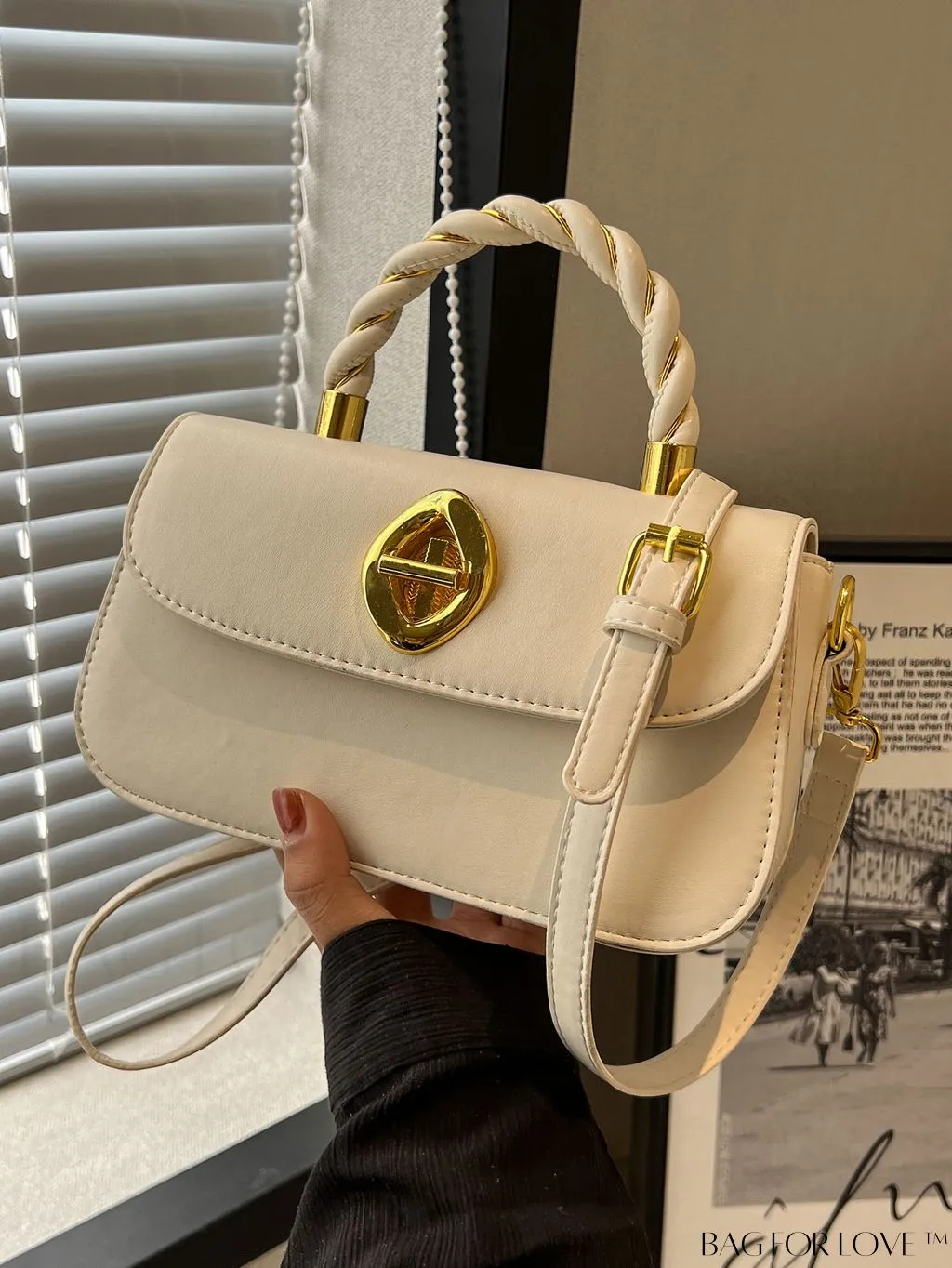 BagForLove - Refined Square Handbag with Secure Twist-lock and Stylish Embellishments