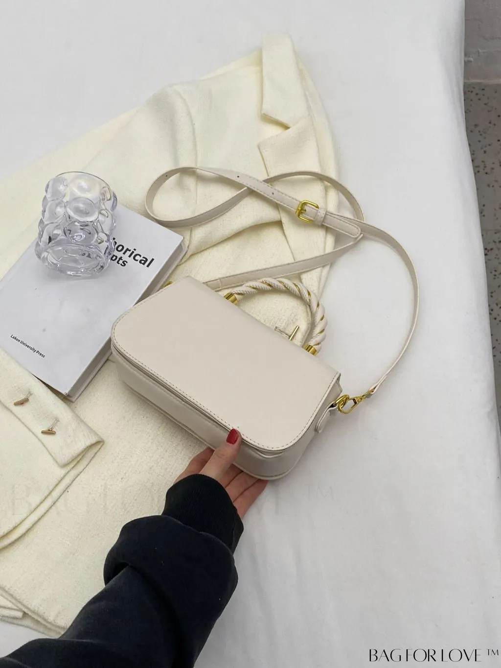 BagForLove - Refined Square Handbag with Secure Twist-lock and Stylish Embellishments