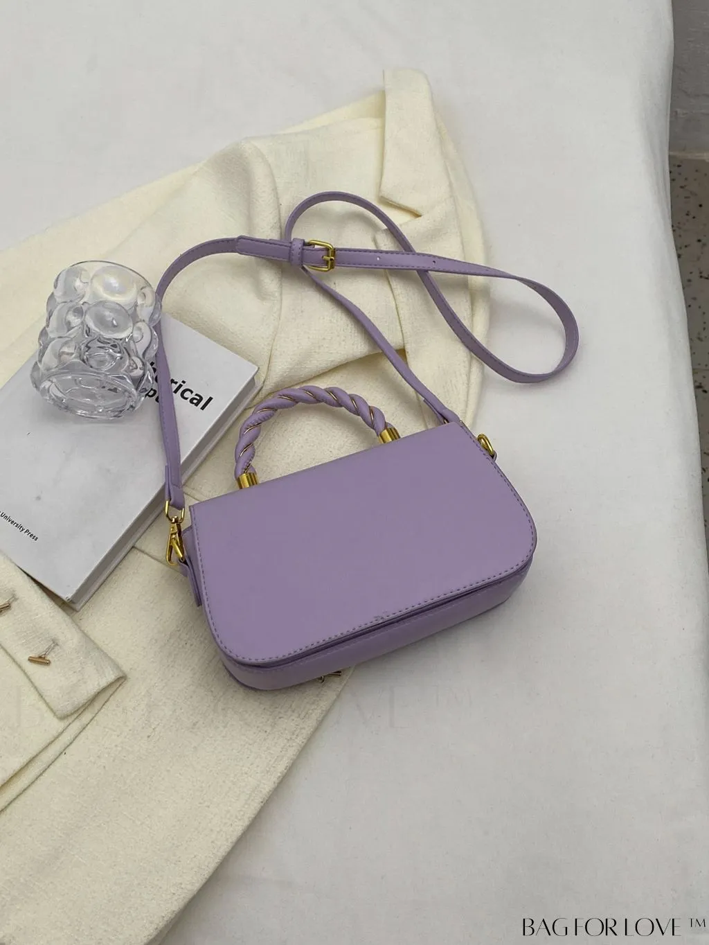 BagForLove - Refined Square Handbag with Secure Twist-lock and Stylish Embellishments
