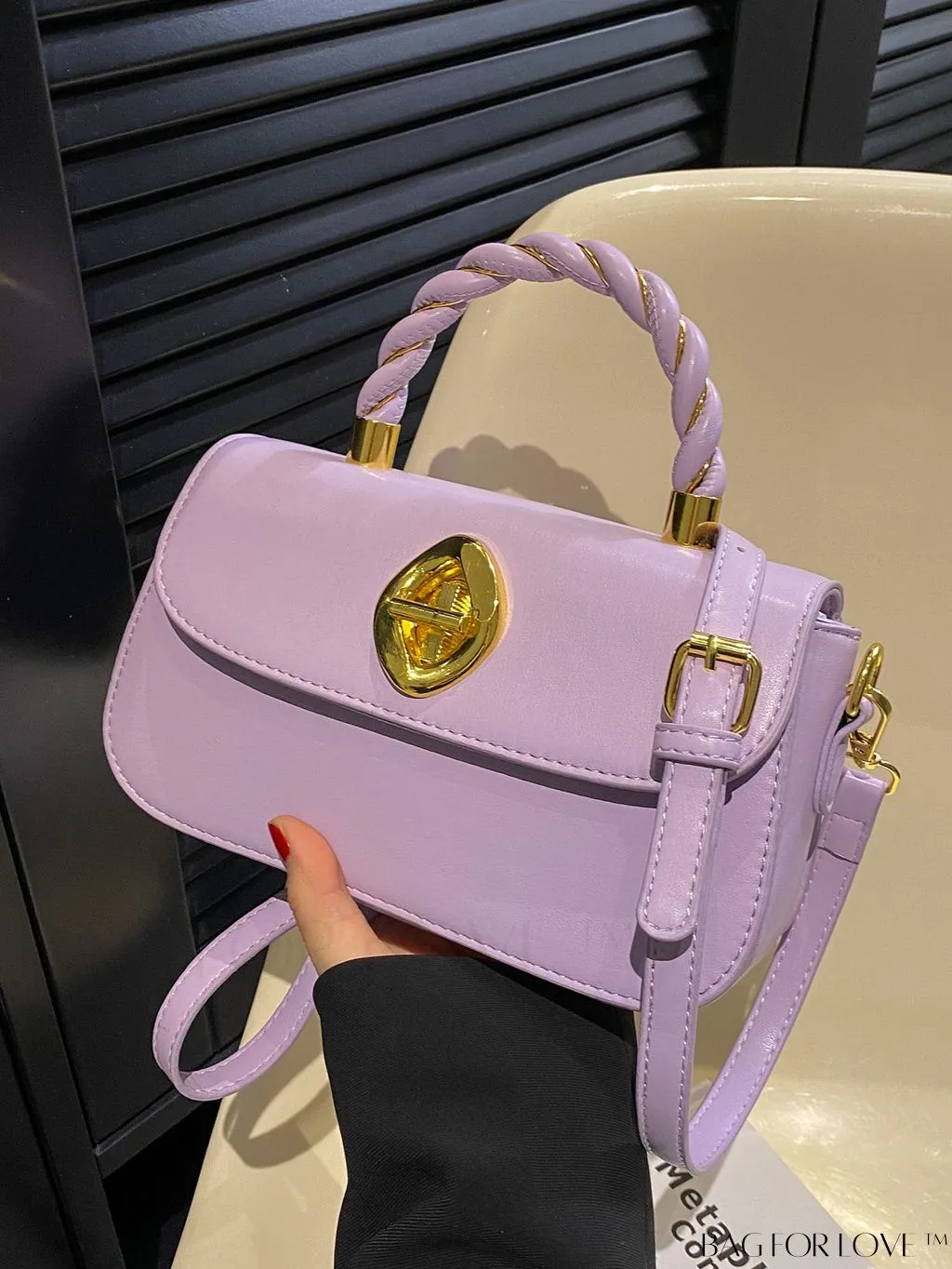 BagForLove - Refined Square Handbag with Secure Twist-lock and Stylish Embellishments