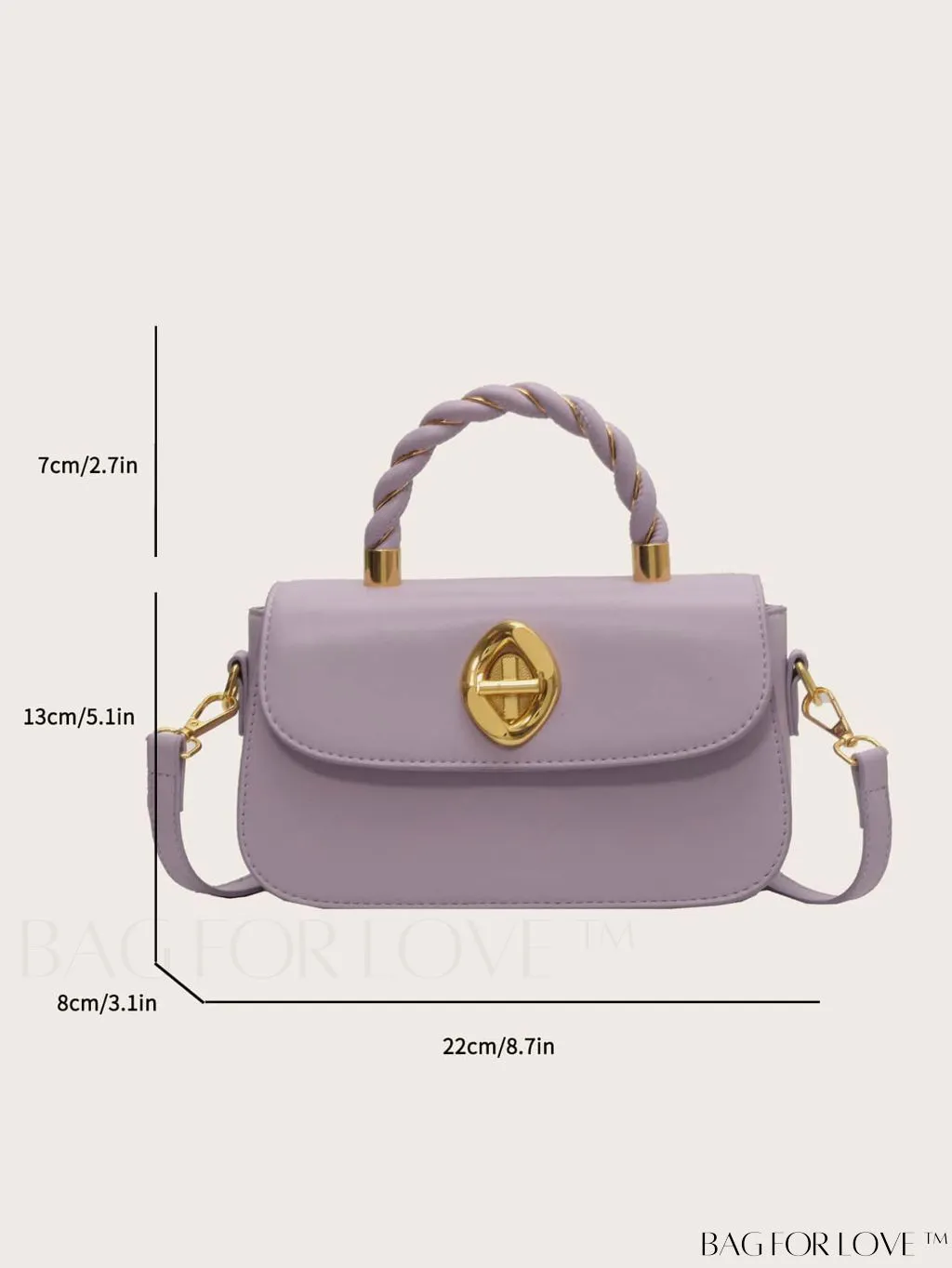 BagForLove - Refined Square Handbag with Secure Twist-lock and Stylish Embellishments