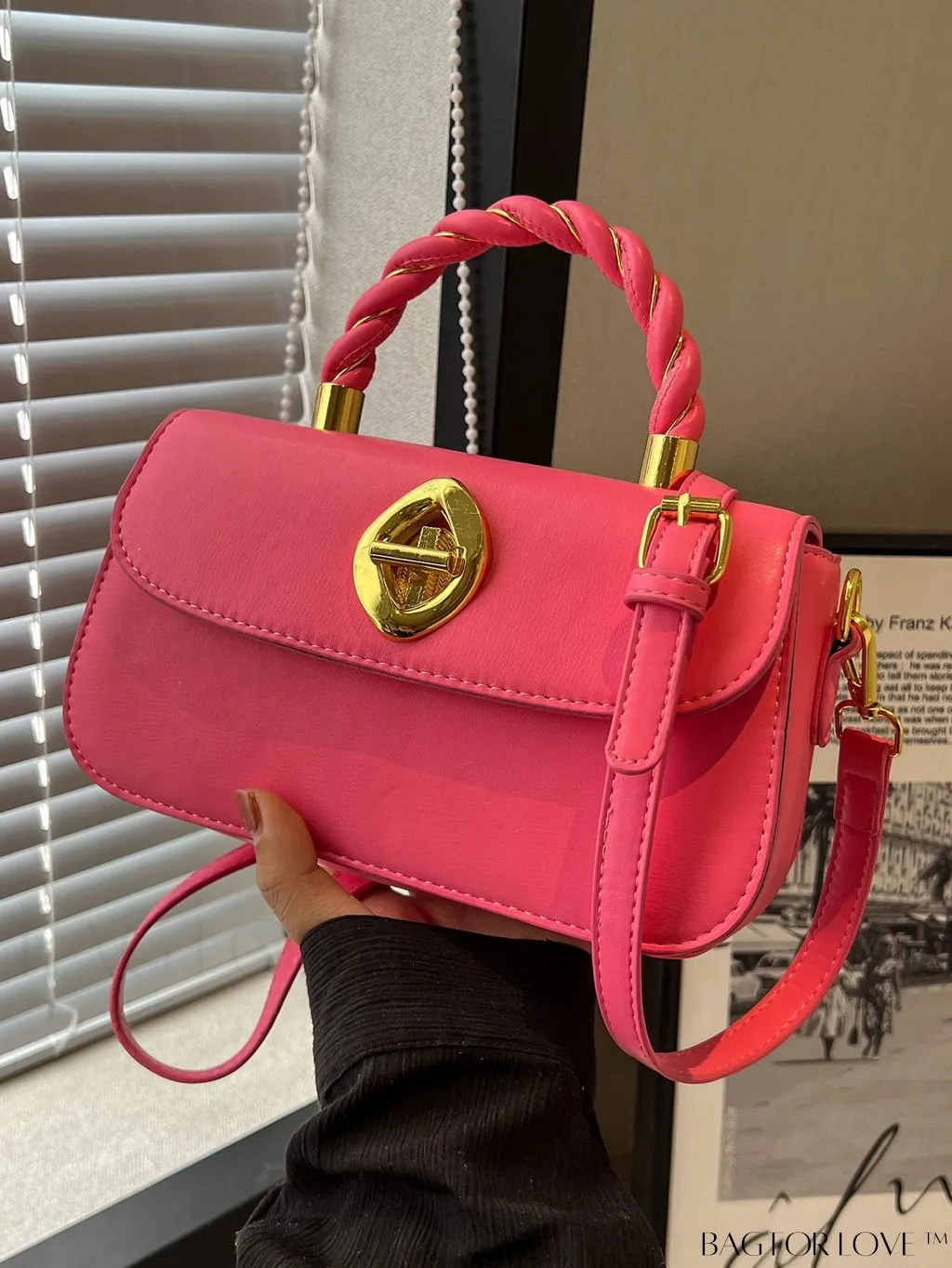 BagForLove - Refined Square Handbag with Secure Twist-lock and Stylish Embellishments