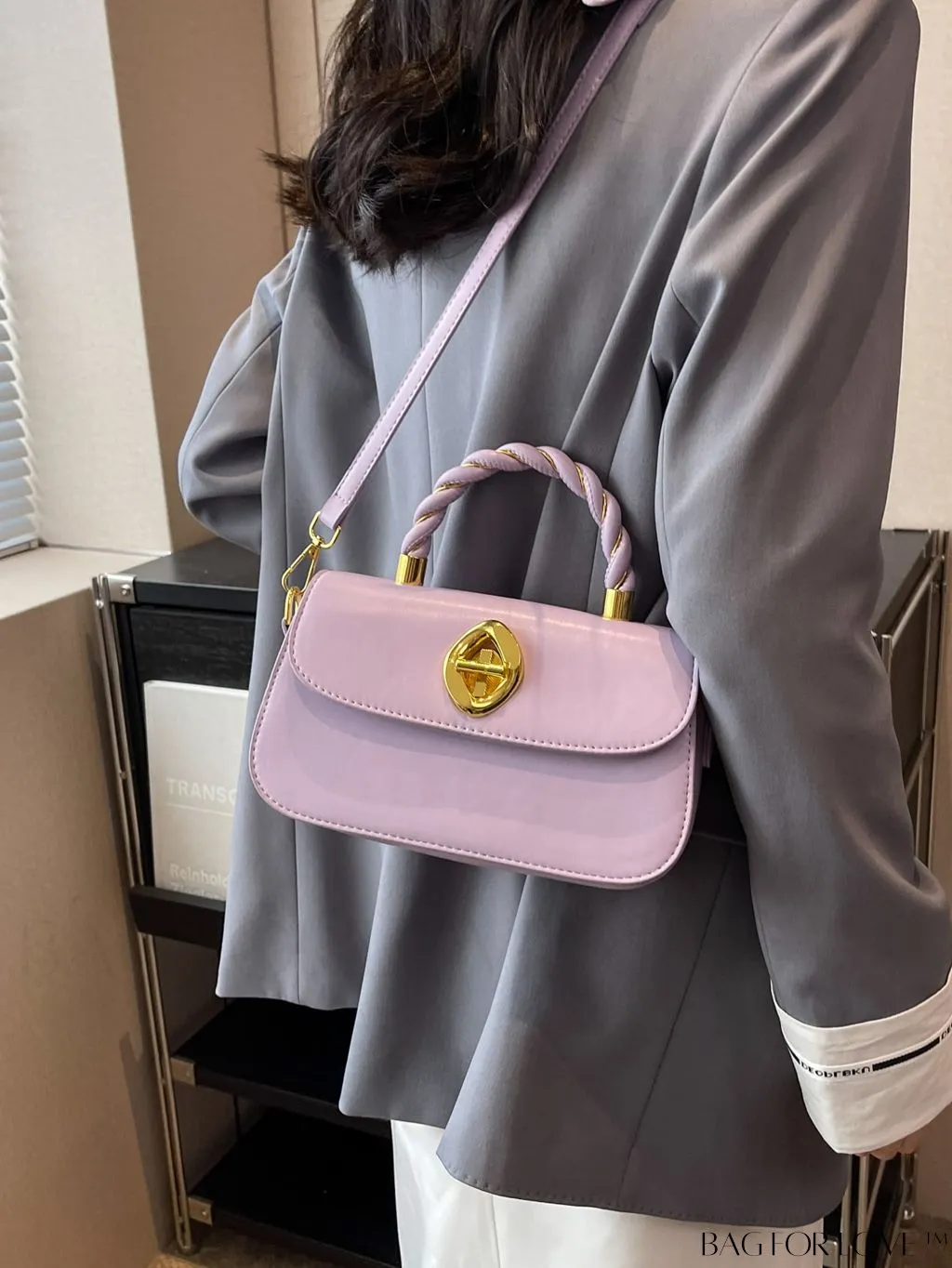 BagForLove - Refined Square Handbag with Secure Twist-lock and Stylish Embellishments