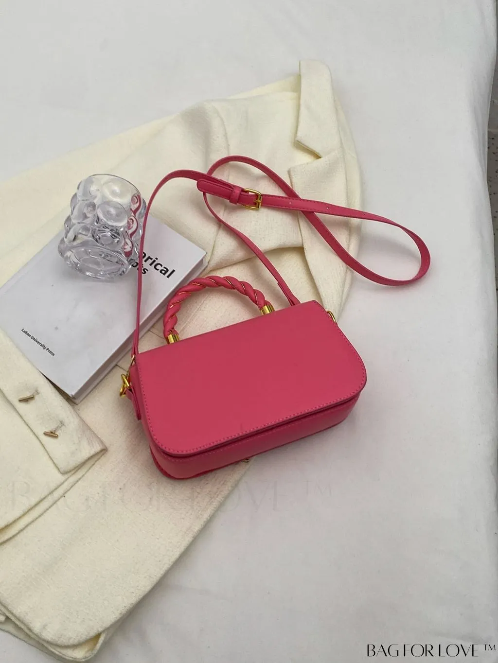 BagForLove - Refined Square Handbag with Secure Twist-lock and Stylish Embellishments