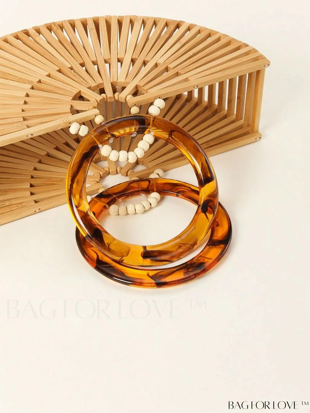 BagForLove - Semi-circle Straw Bag with Ring Handle and Drawstring Detail for Vacation