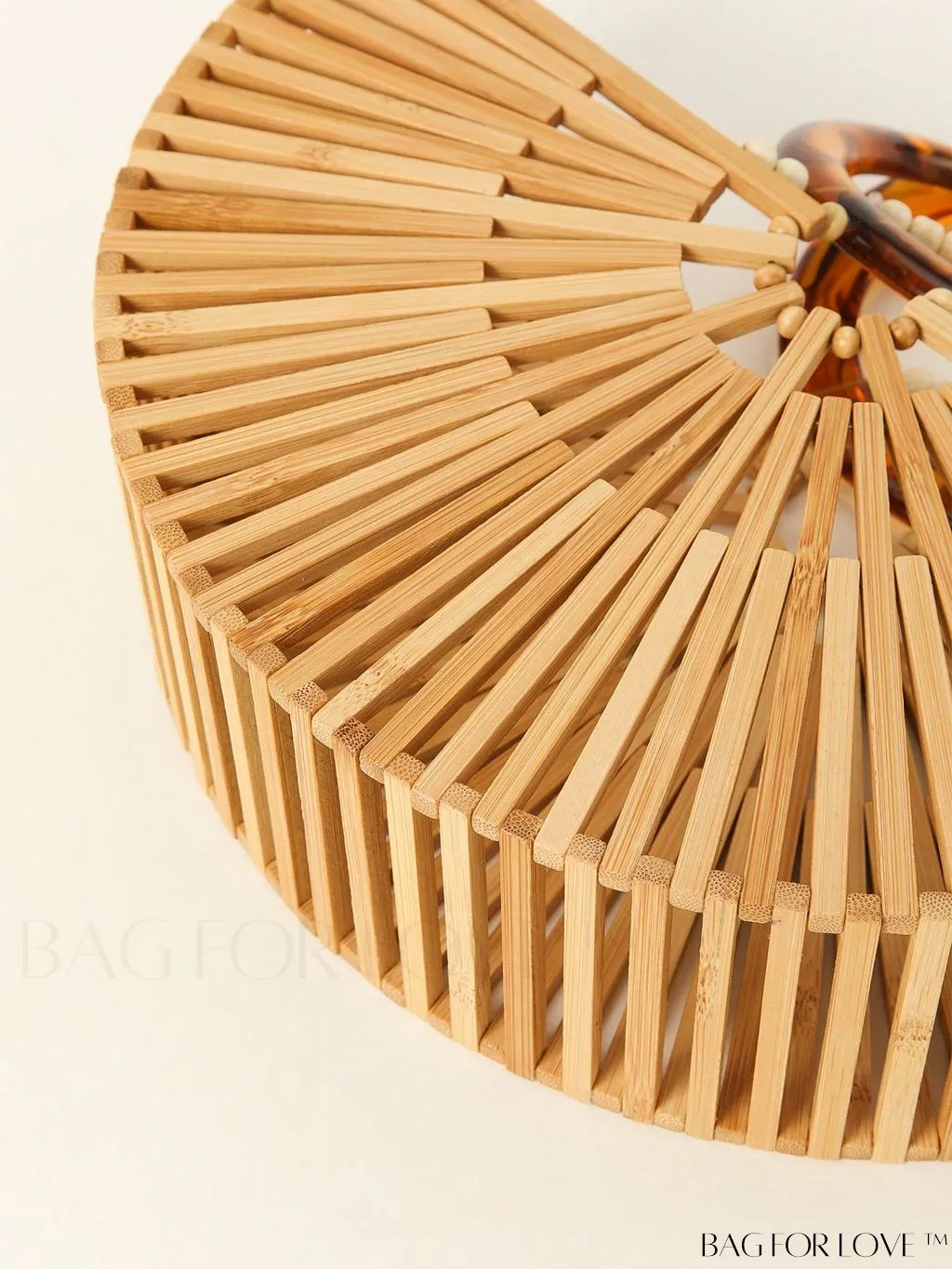 BagForLove - Semi-circle Straw Bag with Ring Handle and Drawstring Detail for Vacation