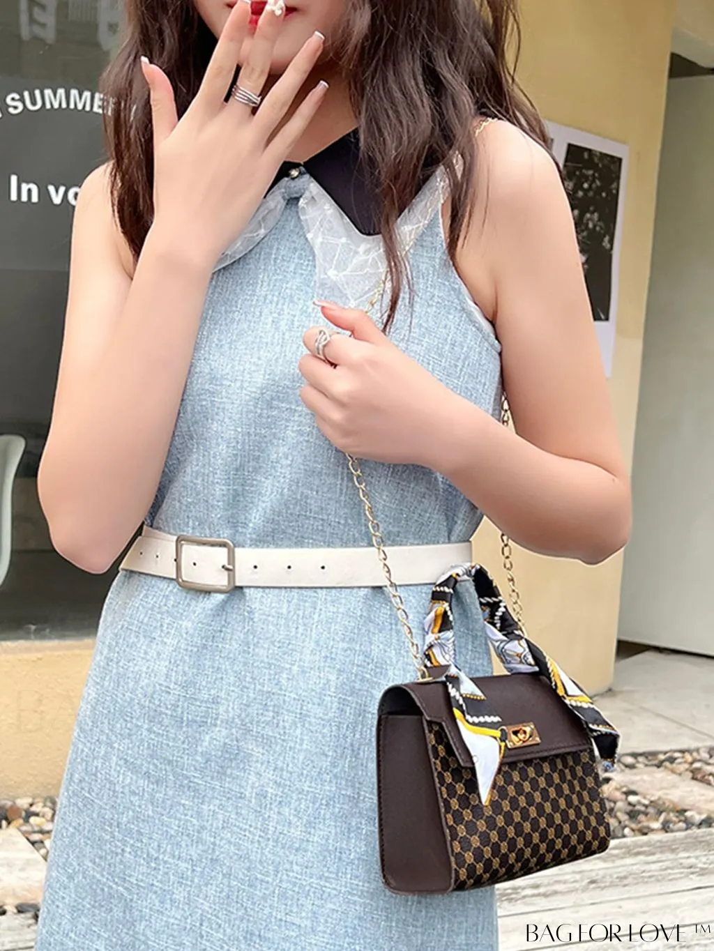 BagForLove - Silk Scarf Decor Chain Shoulder Bag - The Ultimate Fashion Handbag
