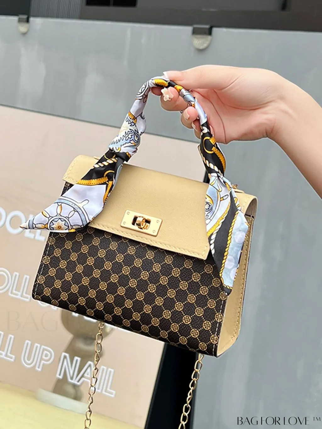 BagForLove - Silk Scarf Decor Chain Shoulder Bag - The Ultimate Fashion Handbag
