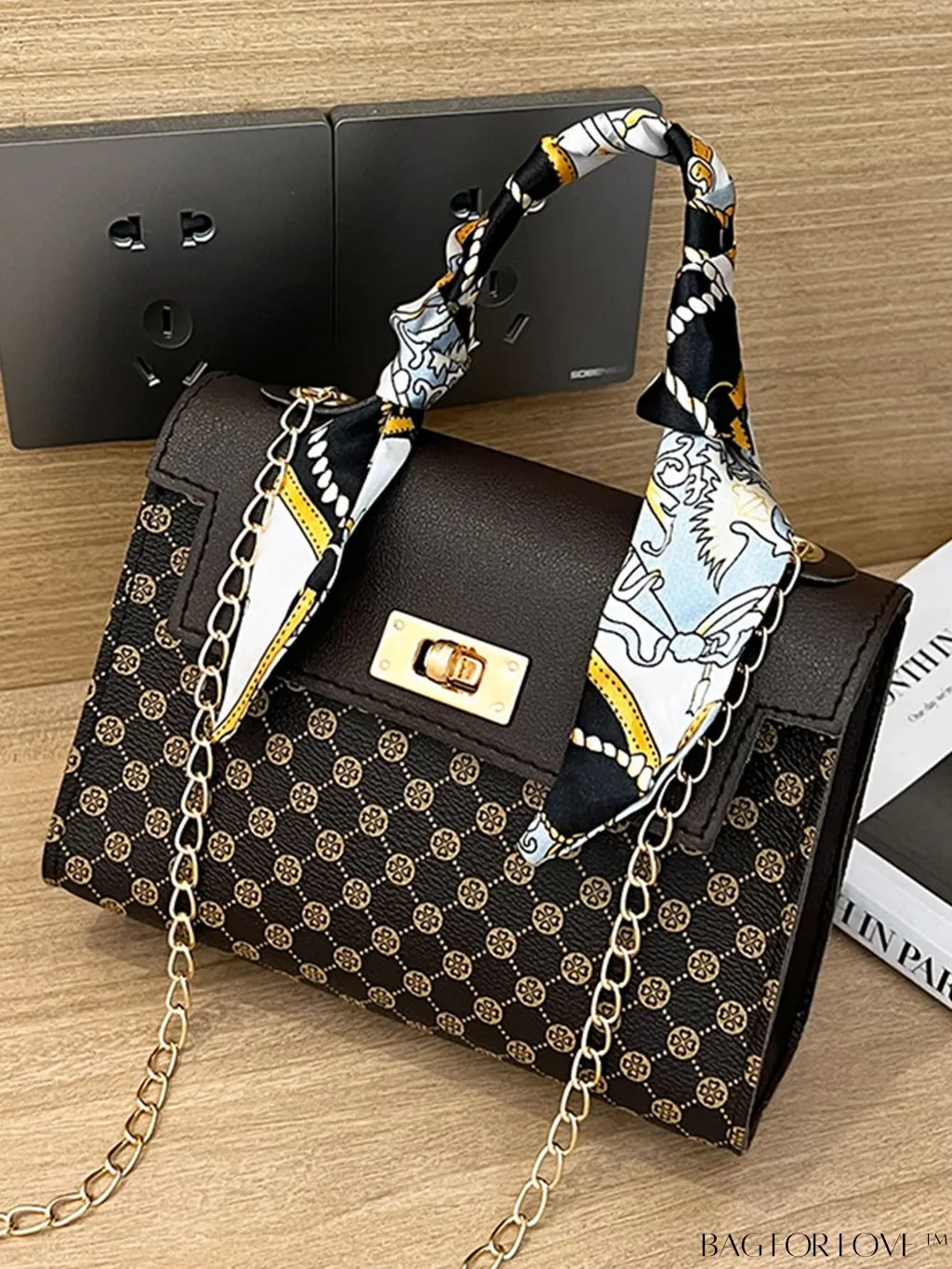 BagForLove - Silk Scarf Decor Chain Shoulder Bag - The Ultimate Fashion Handbag