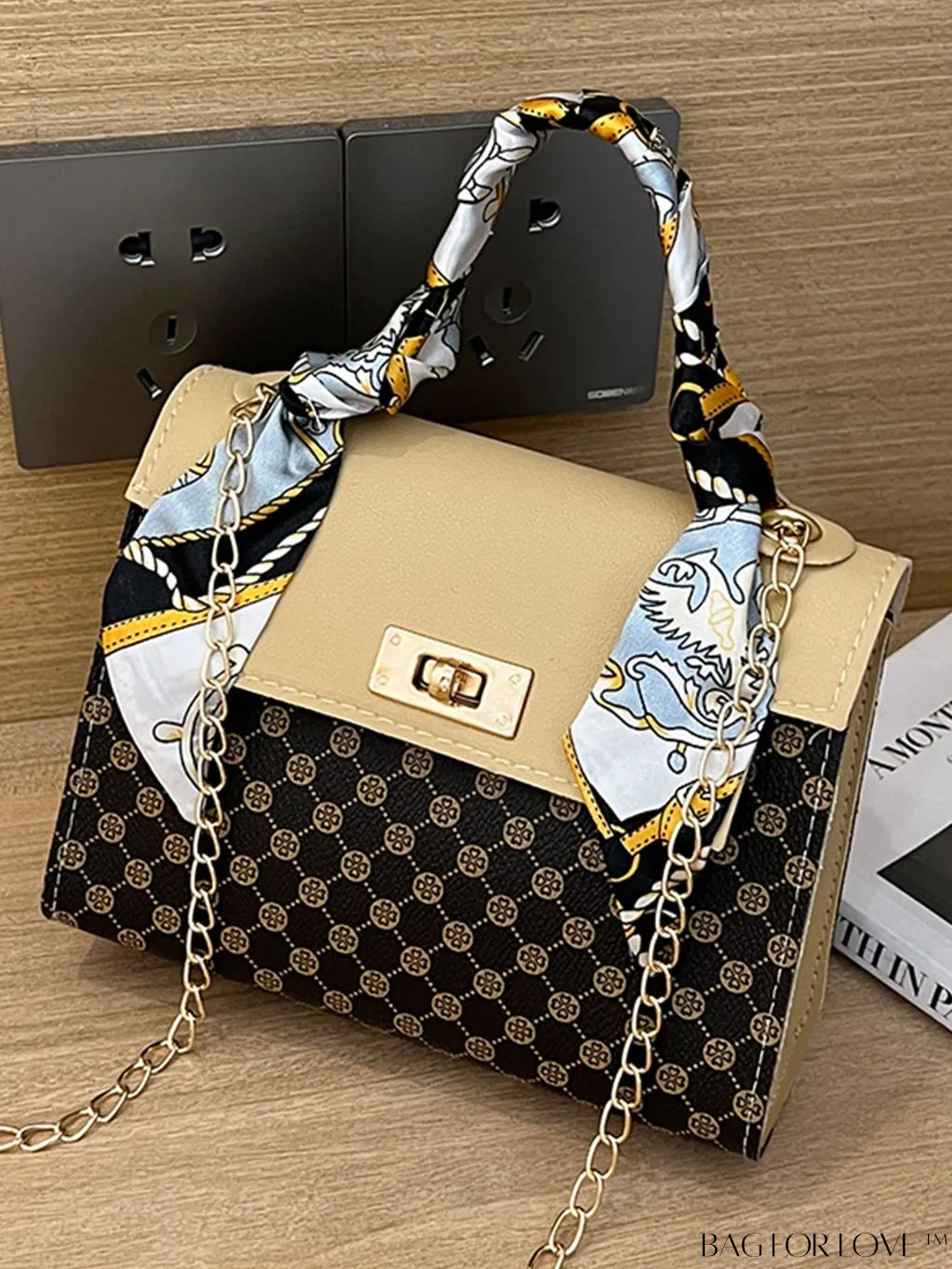 BagForLove - Silk Scarf Decor Chain Shoulder Bag - The Ultimate Fashion Handbag