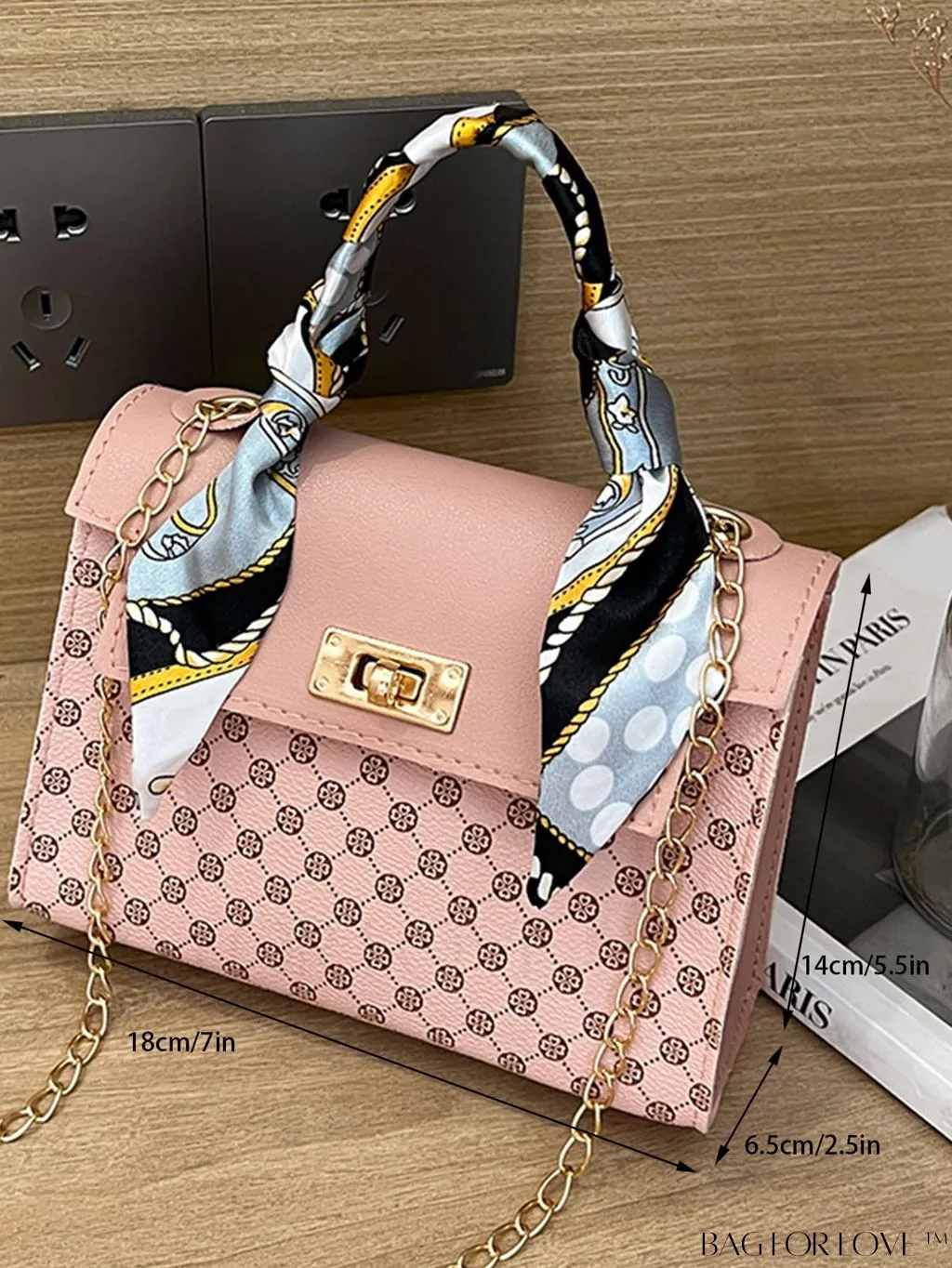 BagForLove - Silk Scarf Decor Chain Shoulder Bag - The Ultimate Fashion Handbag