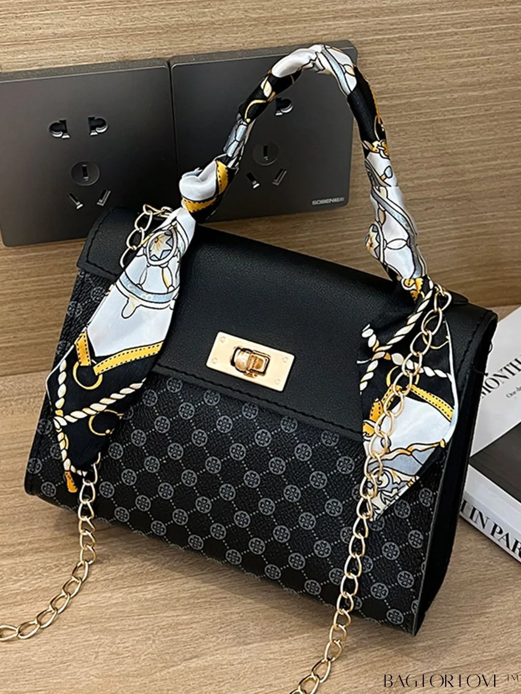 BagForLove - Silk Scarf Decor Chain Shoulder Bag - The Ultimate Fashion Handbag