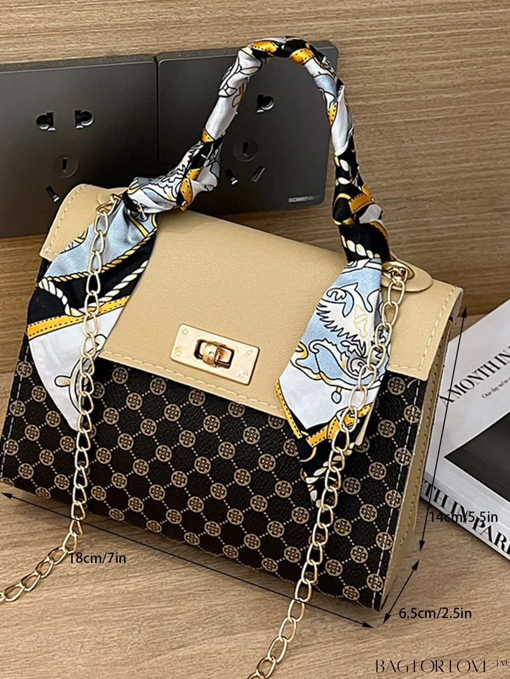 BagForLove - Silk Scarf Decor Chain Shoulder Bag - The Ultimate Fashion Handbag