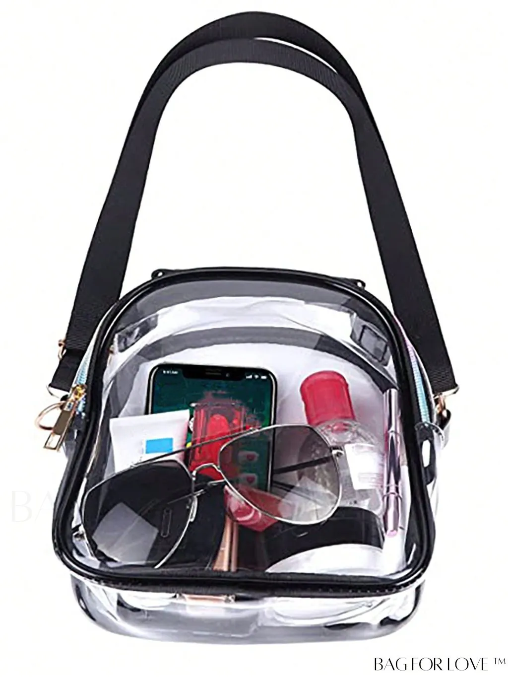 BagForLove - Stadium-Approved Clear Transparent Purse: Crossbody Bag for Women - Ideal for Concerts, Sports, Festivals