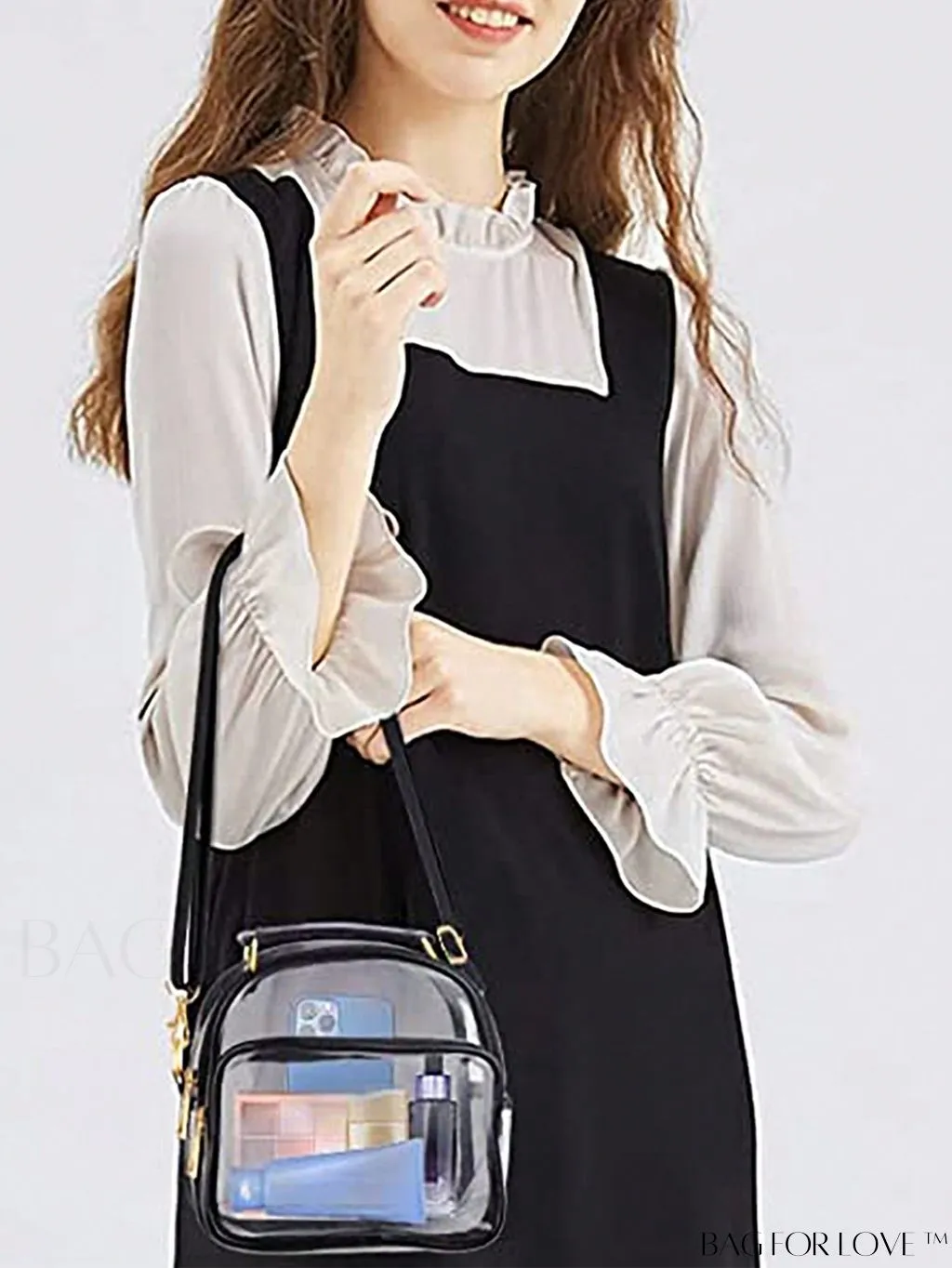 BagForLove - Stadium-Approved Clear Transparent Purse: Crossbody Bag for Women - Ideal for Concerts, Sports, Festivals