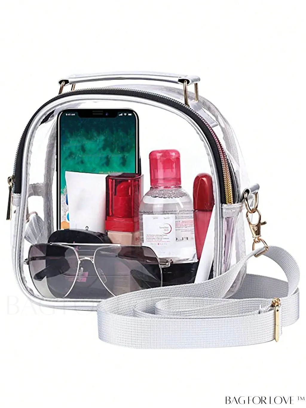 BagForLove - Stadium-Approved Clear Transparent Purse: Crossbody Bag for Women - Ideal for Concerts, Sports, Festivals