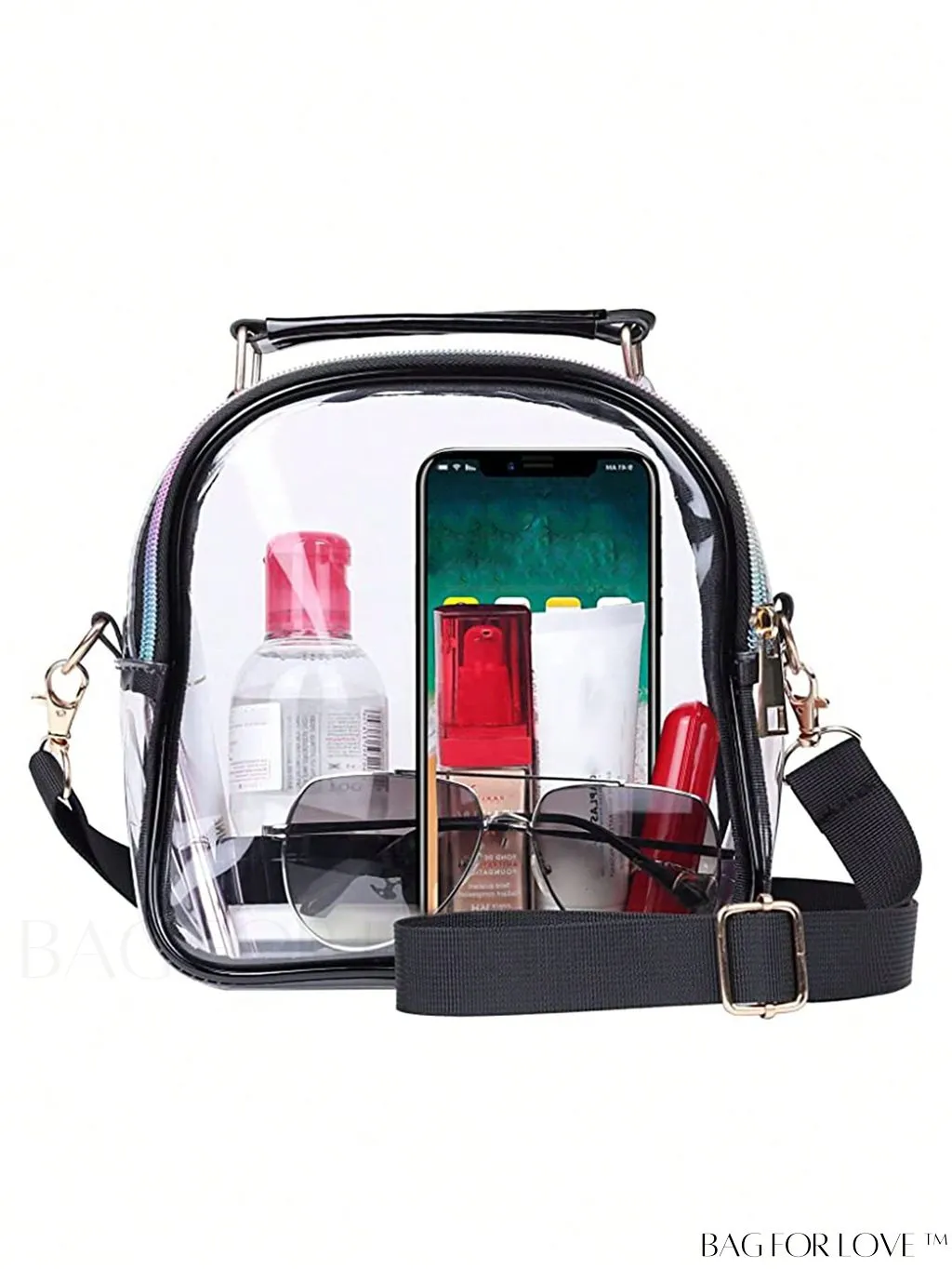 BagForLove - Stadium-Approved Clear Transparent Purse: Crossbody Bag for Women - Ideal for Concerts, Sports, Festivals