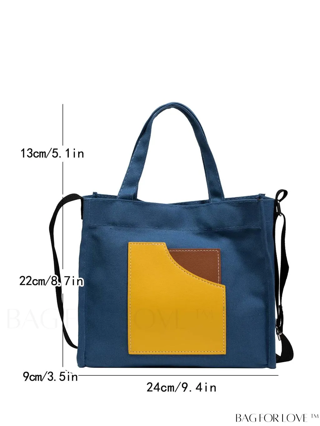 BagForLove - Stylish Adjustable Shoulder Strap Handbag with Striking Contrast Colors