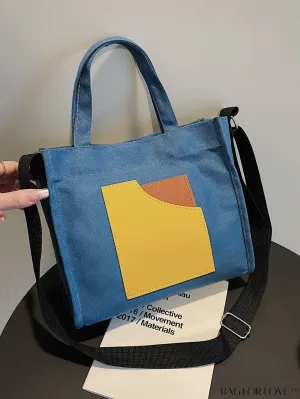 BagForLove - Stylish Adjustable Shoulder Strap Handbag with Striking Contrast Colors