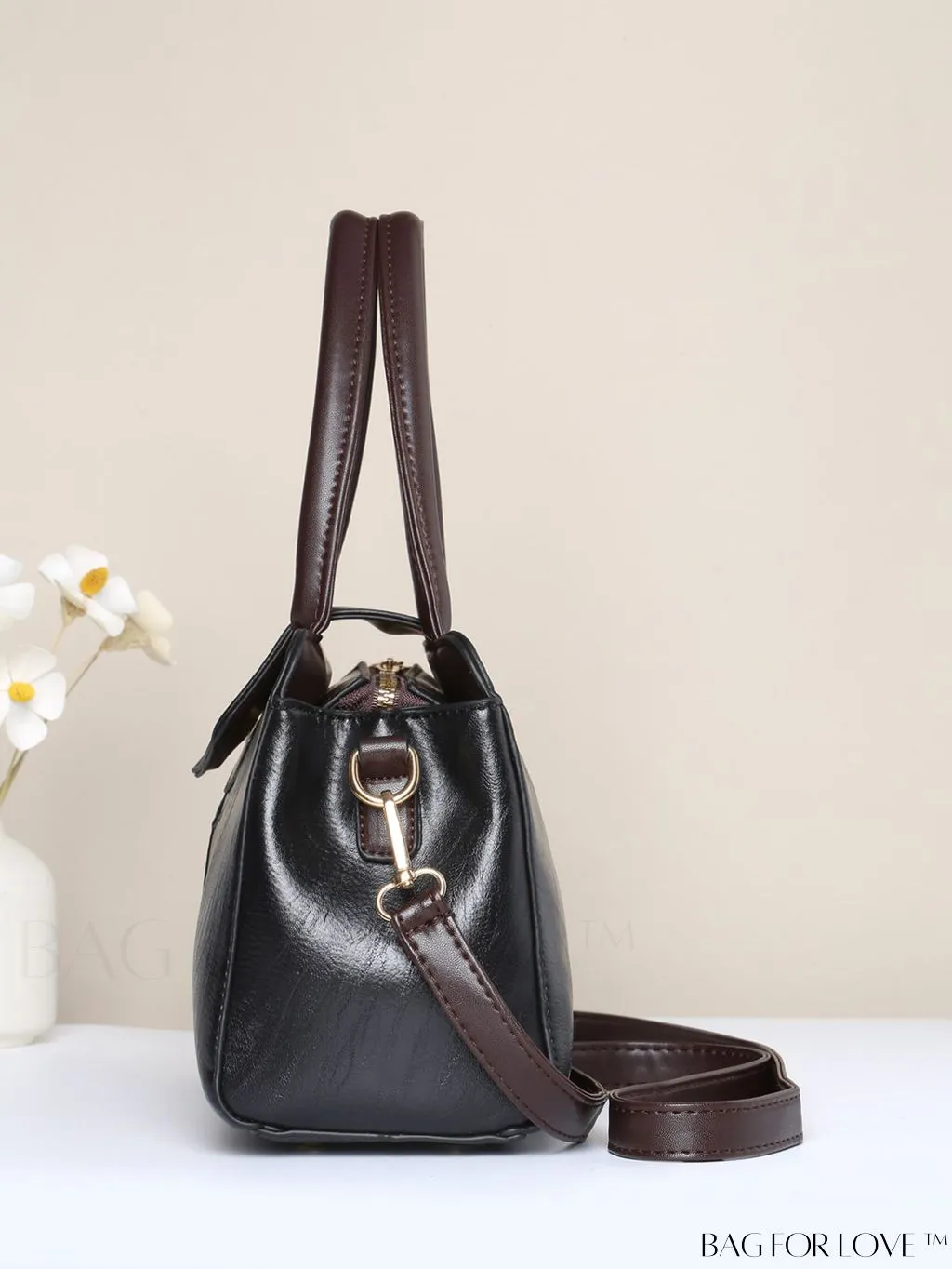 BagForLove - Stylish Color Block Womens Tote Bag in Elegant PU Leather