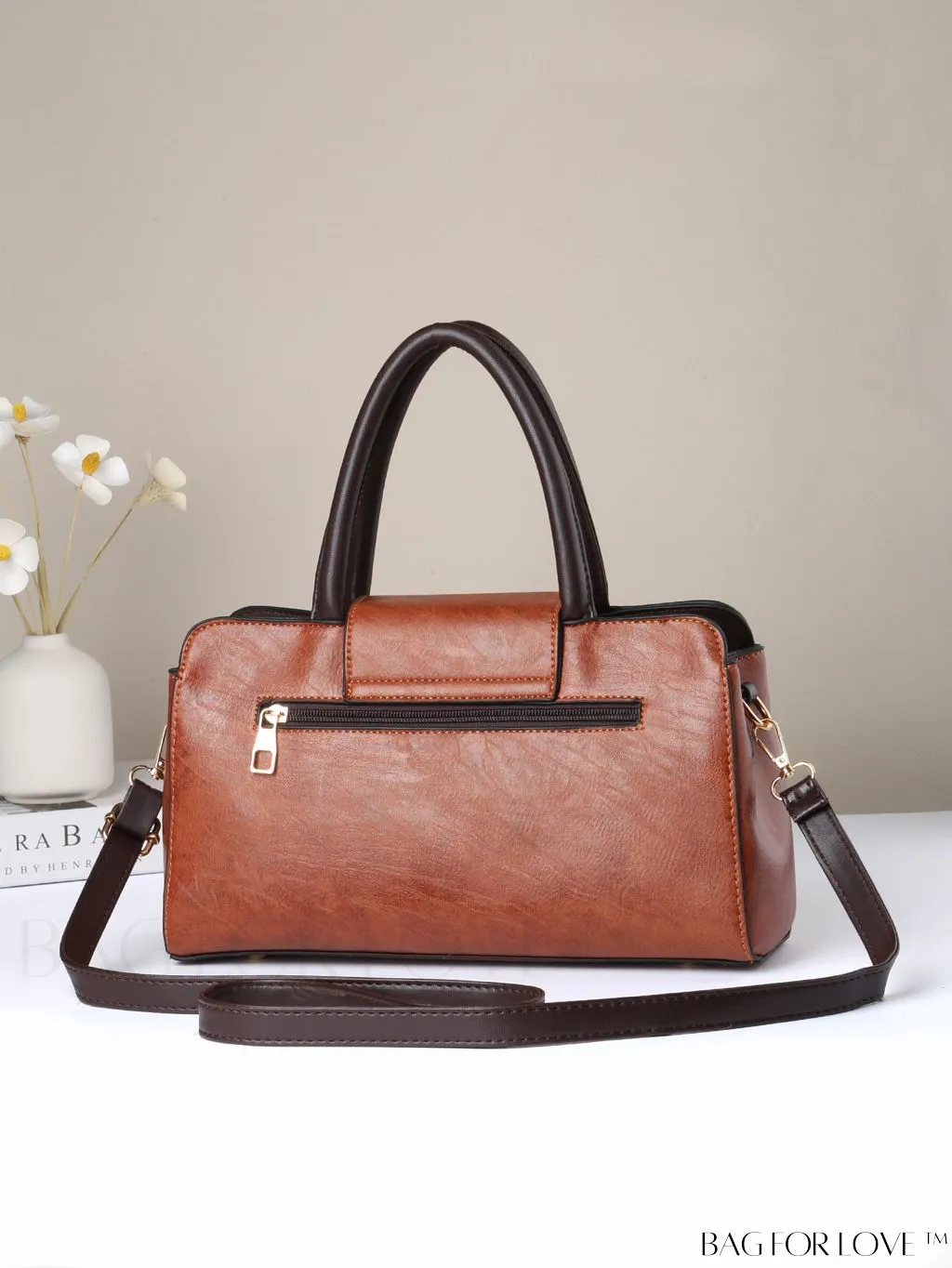 BagForLove - Stylish Color Block Womens Tote Bag in Elegant PU Leather