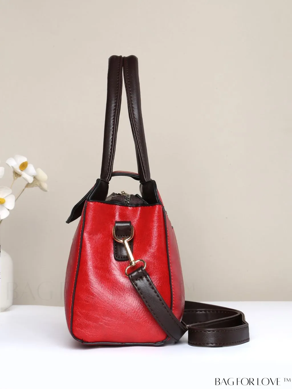 BagForLove - Stylish Color Block Womens Tote Bag in Elegant PU Leather