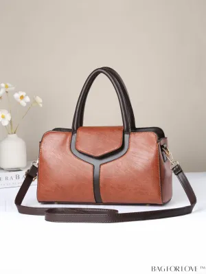 BagForLove - Stylish Color Block Womens Tote Bag in Elegant PU Leather
