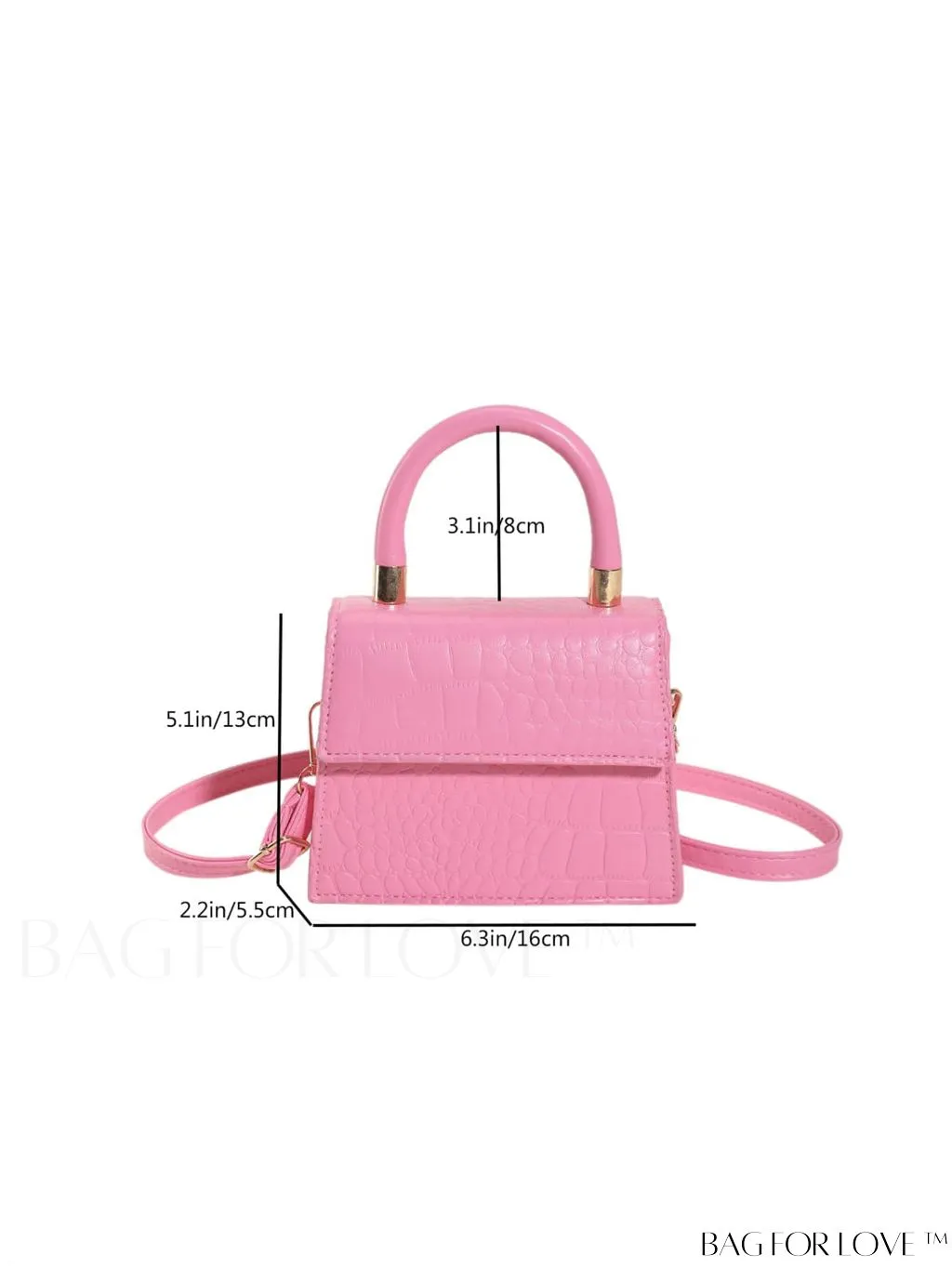 BagForLove - Stylish Compact PU Handbag with Flap Design - Mini Square