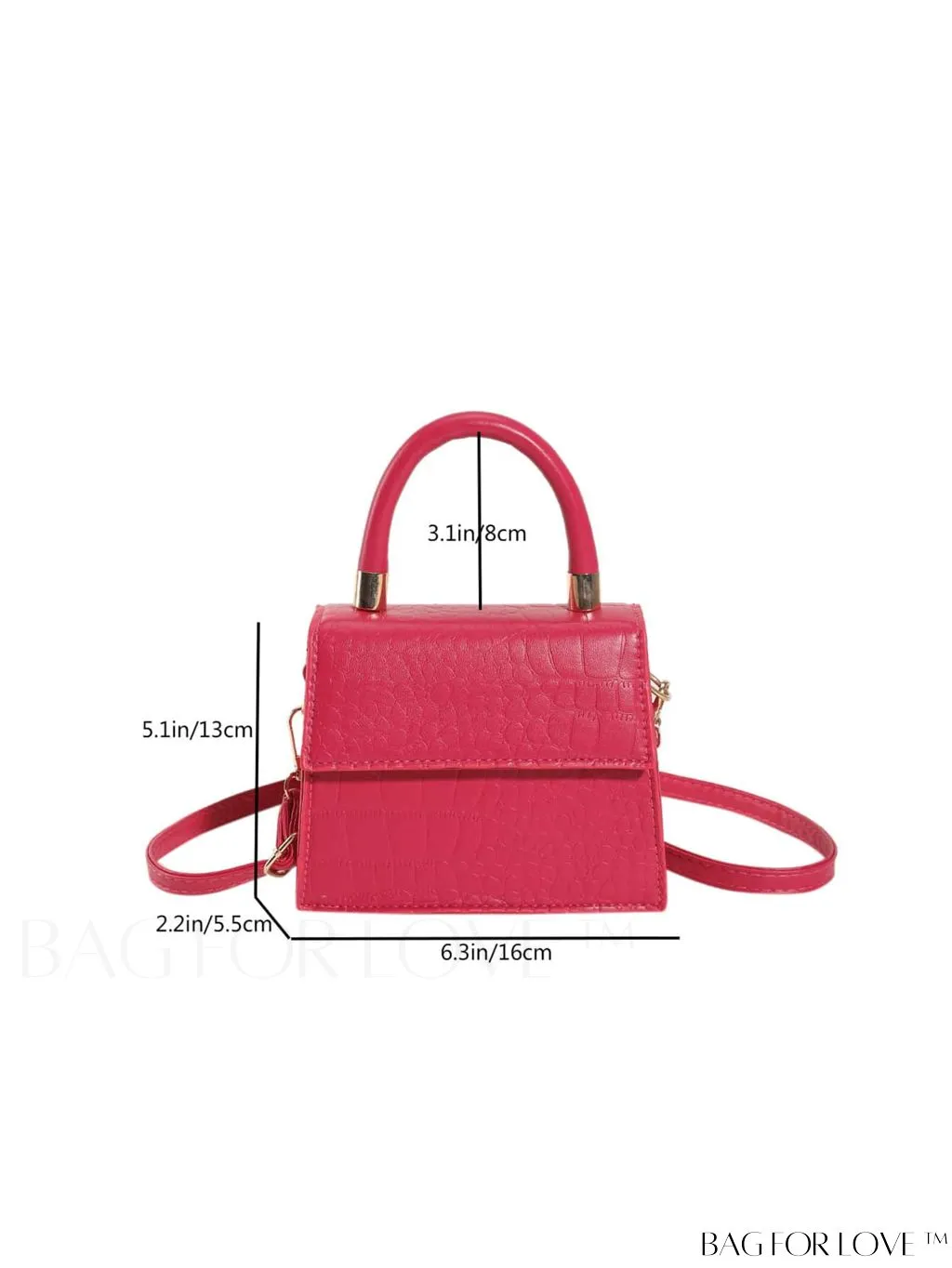 BagForLove - Stylish Compact PU Handbag with Flap Design - Mini Square
