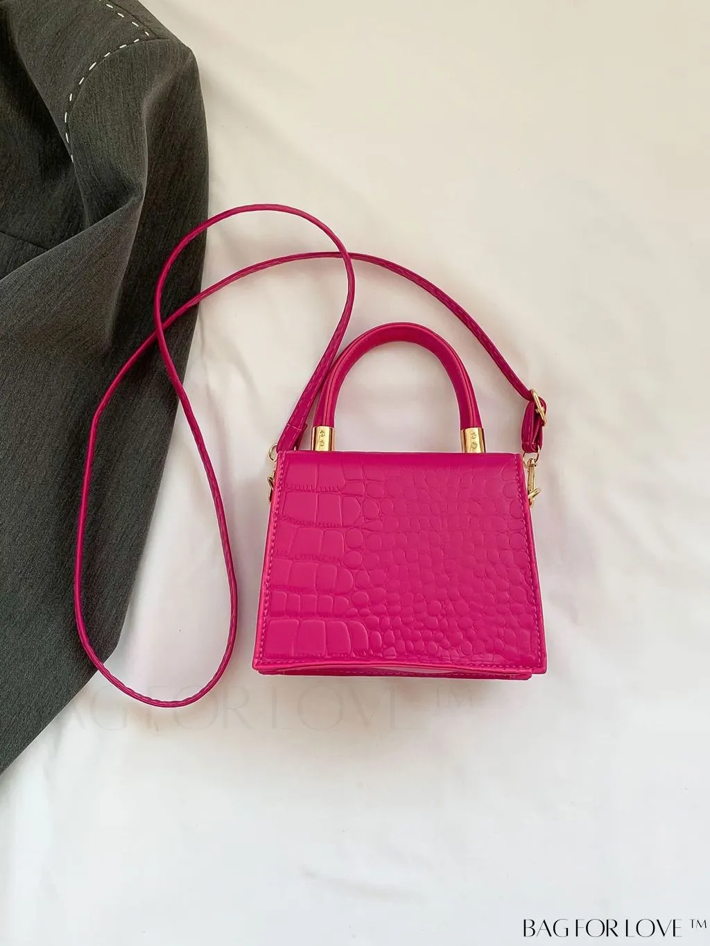 BagForLove - Stylish Compact PU Handbag with Flap Design - Mini Square