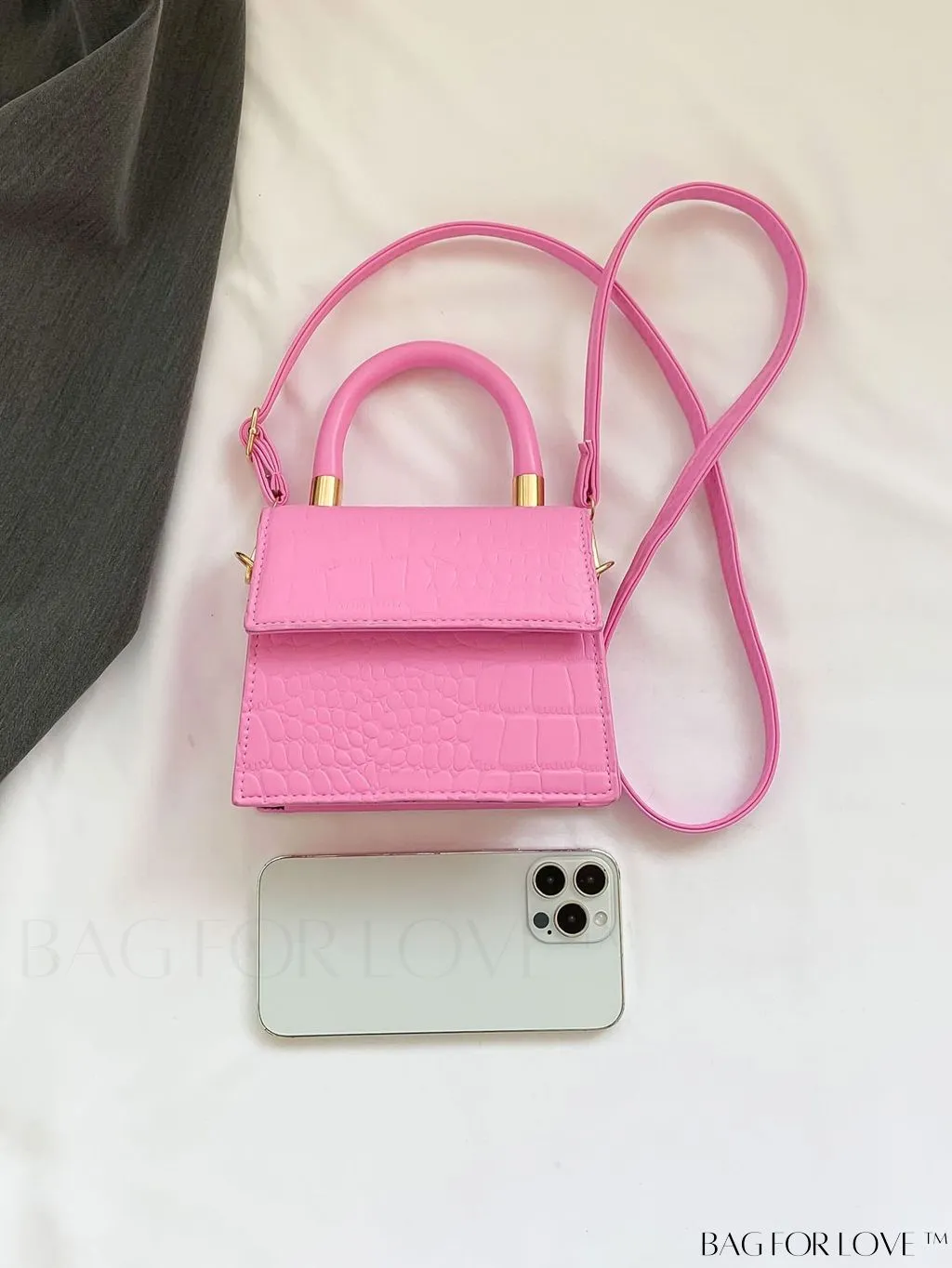 BagForLove - Stylish Compact PU Handbag with Flap Design - Mini Square