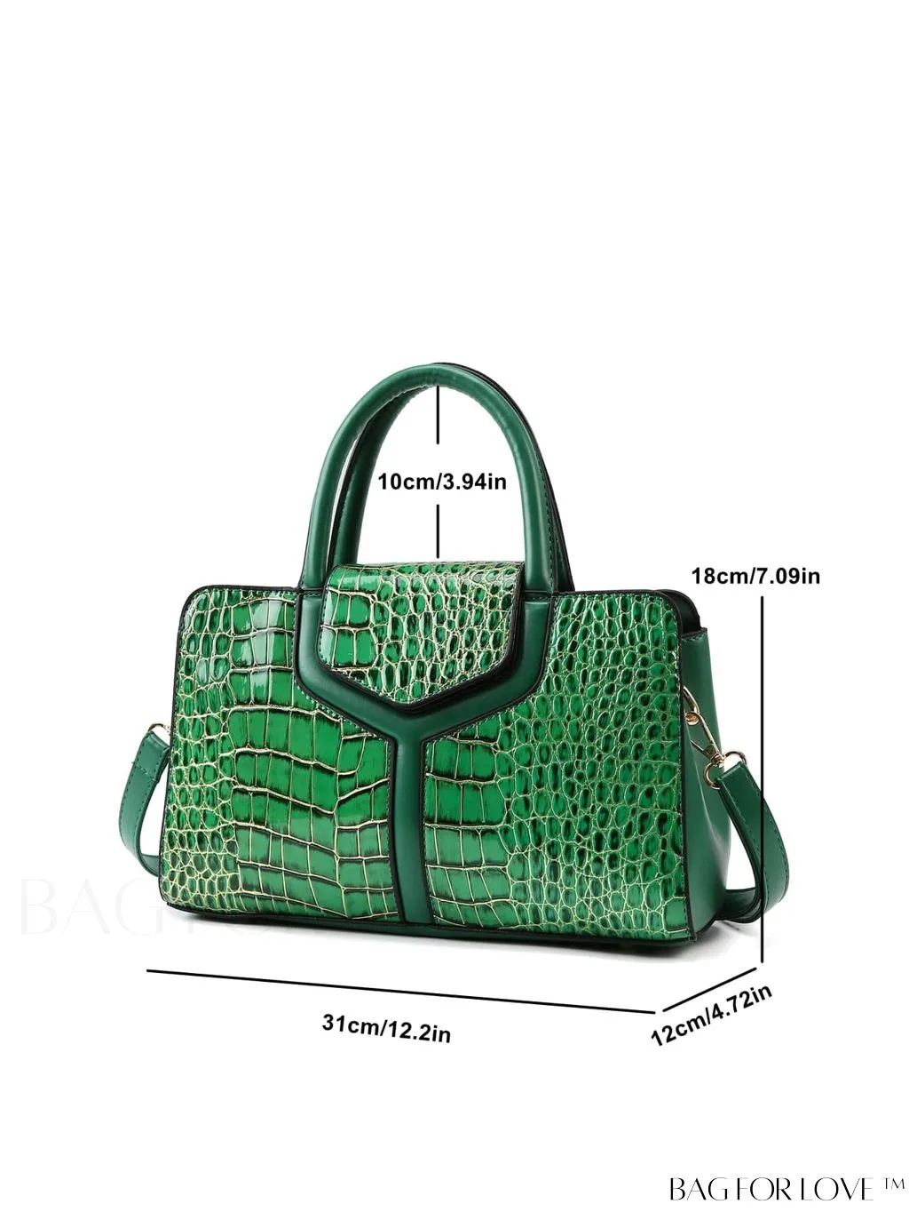 BagForLove - Stylish Crocodile Pattern Handbag: Fashionable, Spacious, and Versatile Crossbody Purse