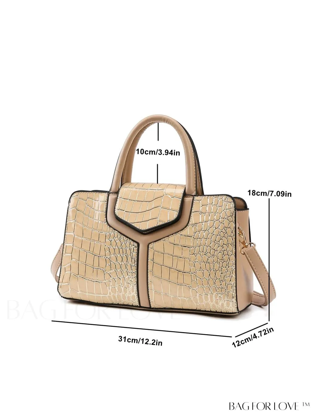BagForLove - Stylish Crocodile Pattern Handbag: Fashionable, Spacious, and Versatile Crossbody Purse