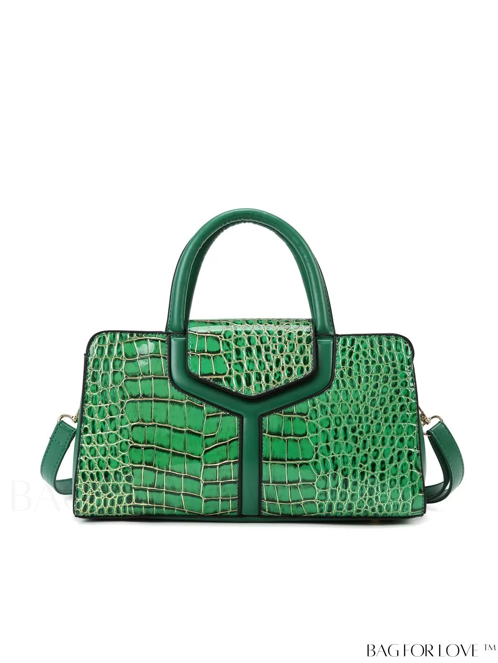 BagForLove - Stylish Crocodile Pattern Handbag: Fashionable, Spacious, and Versatile Crossbody Purse