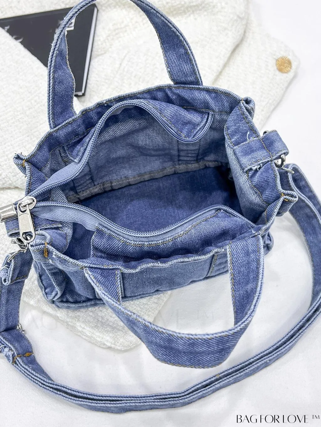 BagForLove - Stylish Denim Bag with Exquisite Stitch Detailing