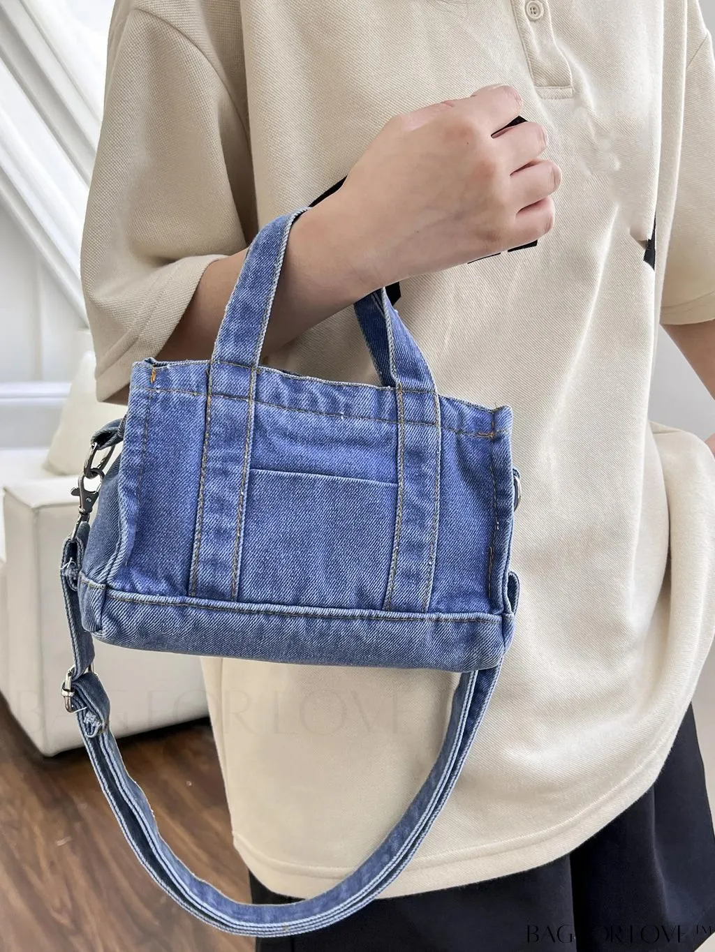 BagForLove - Stylish Denim Bag with Exquisite Stitch Detailing