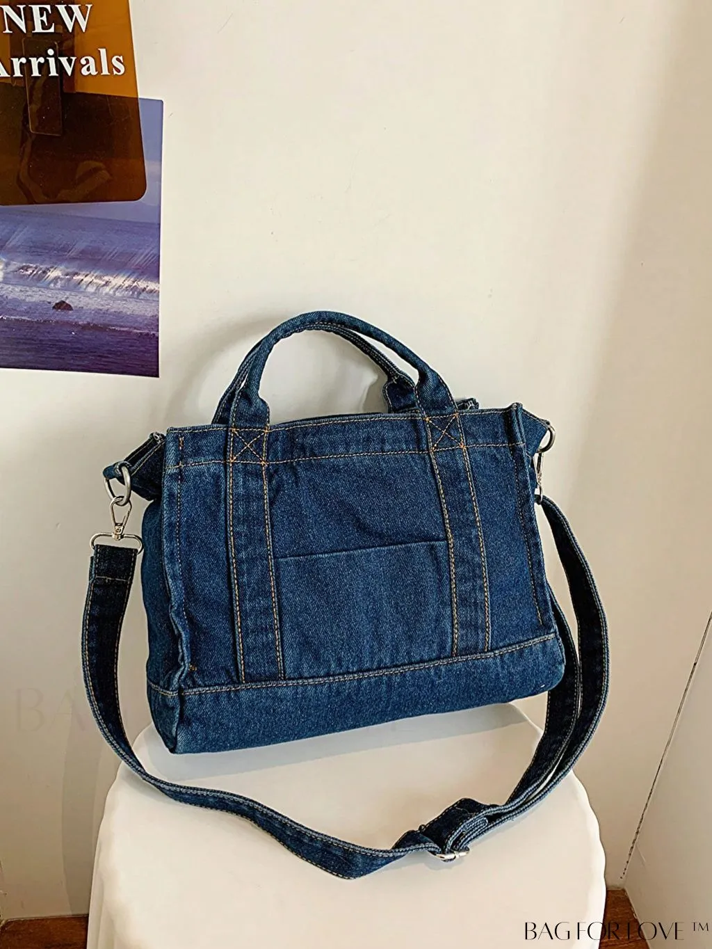 BagForLove - Stylish Denim Tote for Women - Casual Fashion Handbag with Shoulder Strap