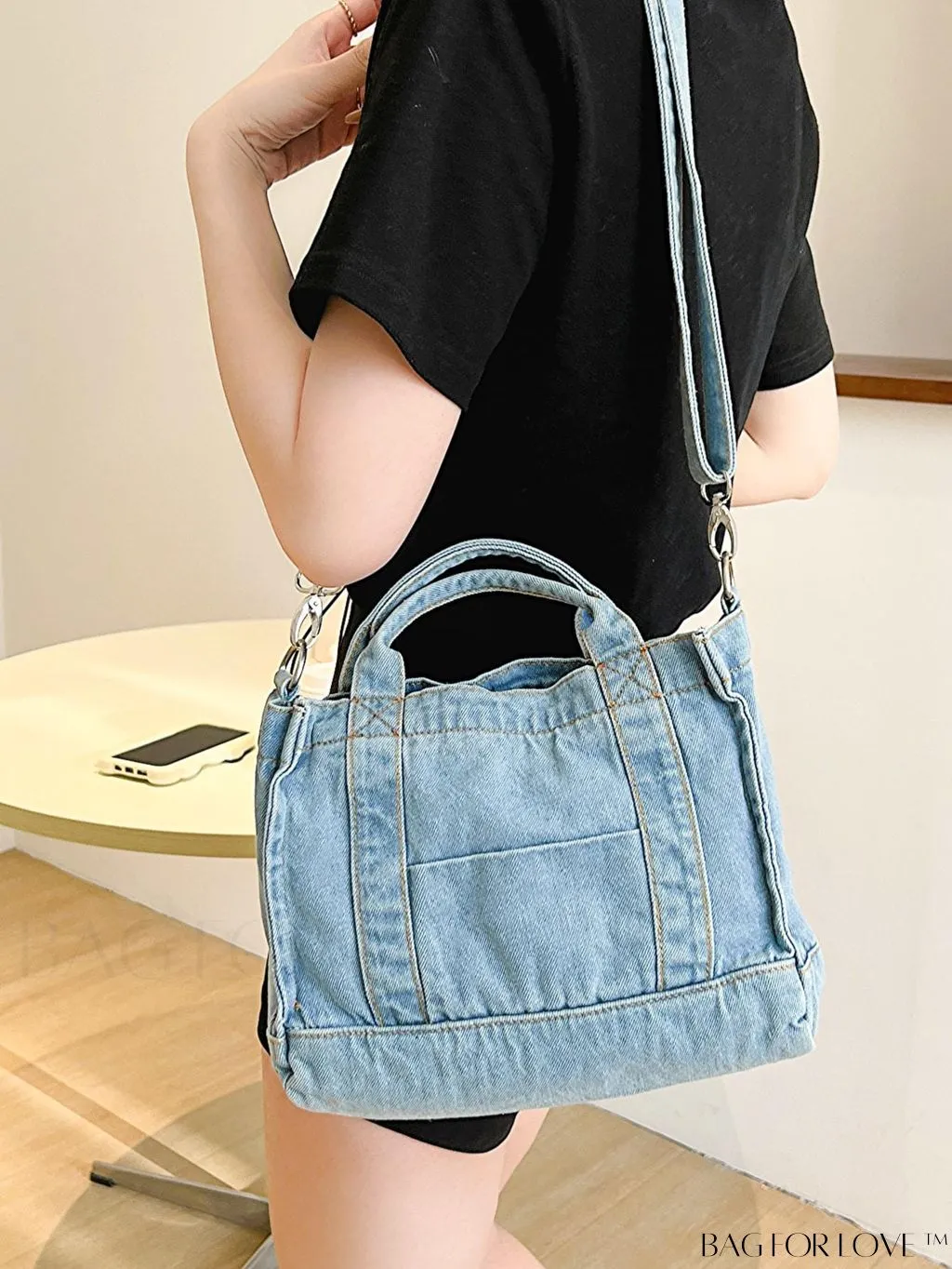 BagForLove - Stylish Denim Tote for Women - Casual Fashion Handbag with Shoulder Strap