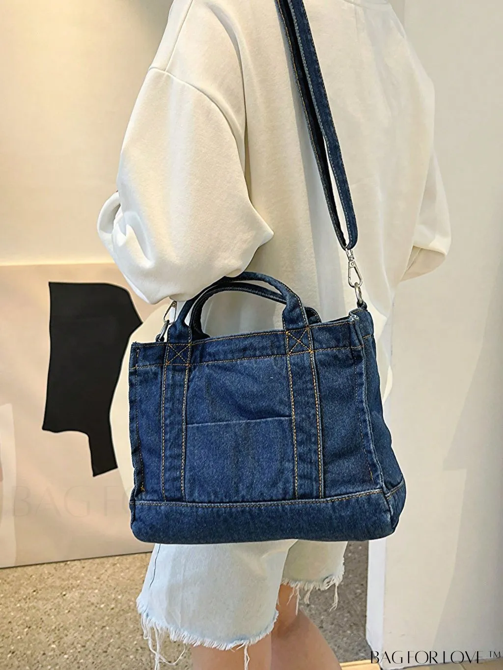 BagForLove - Stylish Denim Tote for Women - Casual Fashion Handbag with Shoulder Strap