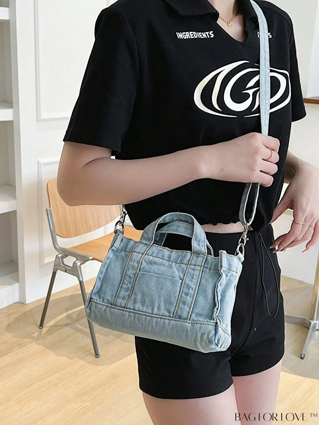 BagForLove - Stylish Denim Tote for Women - Casual Fashion Handbag with Shoulder Strap