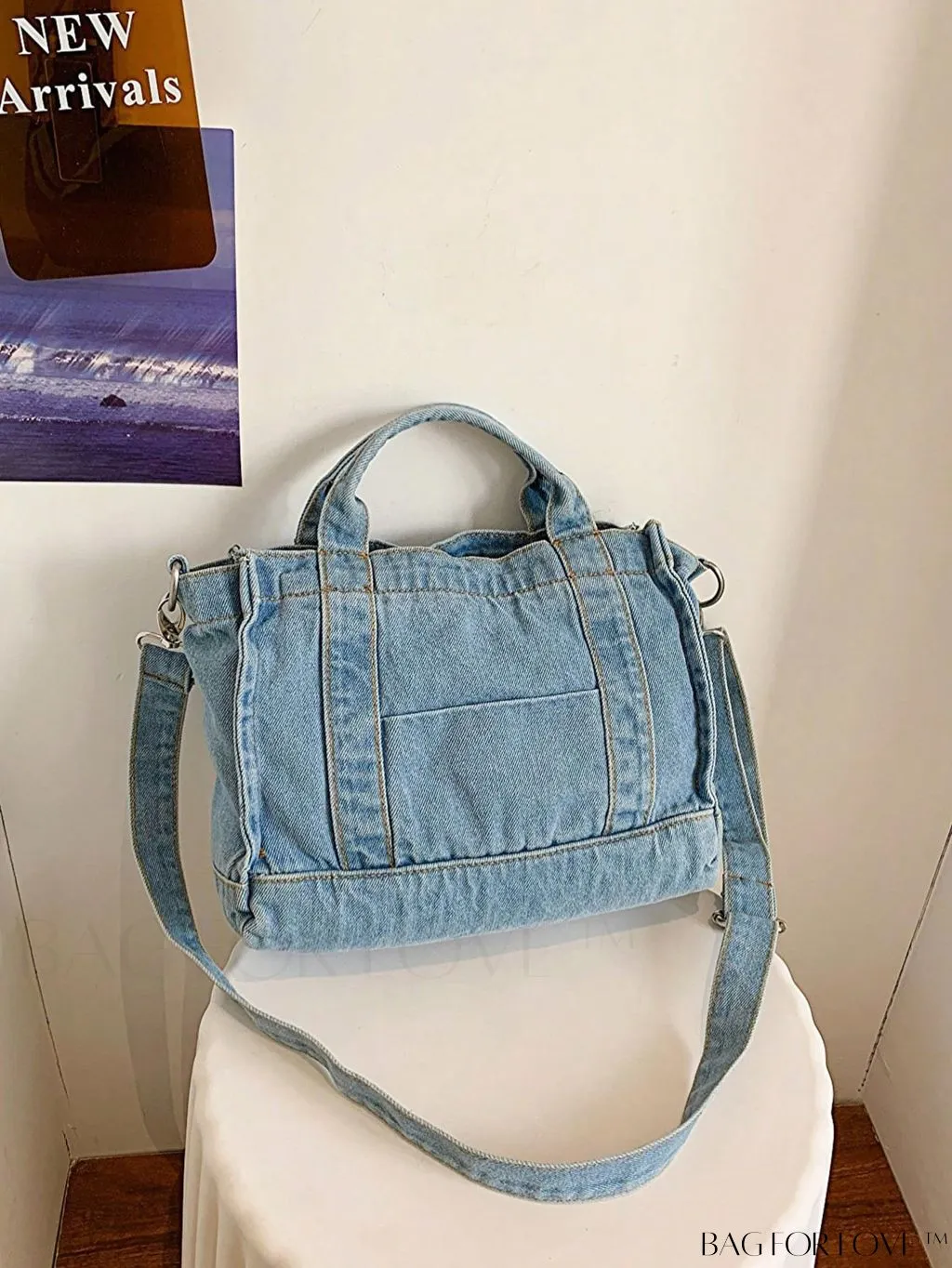 BagForLove - Stylish Denim Tote for Women - Casual Fashion Handbag with Shoulder Strap