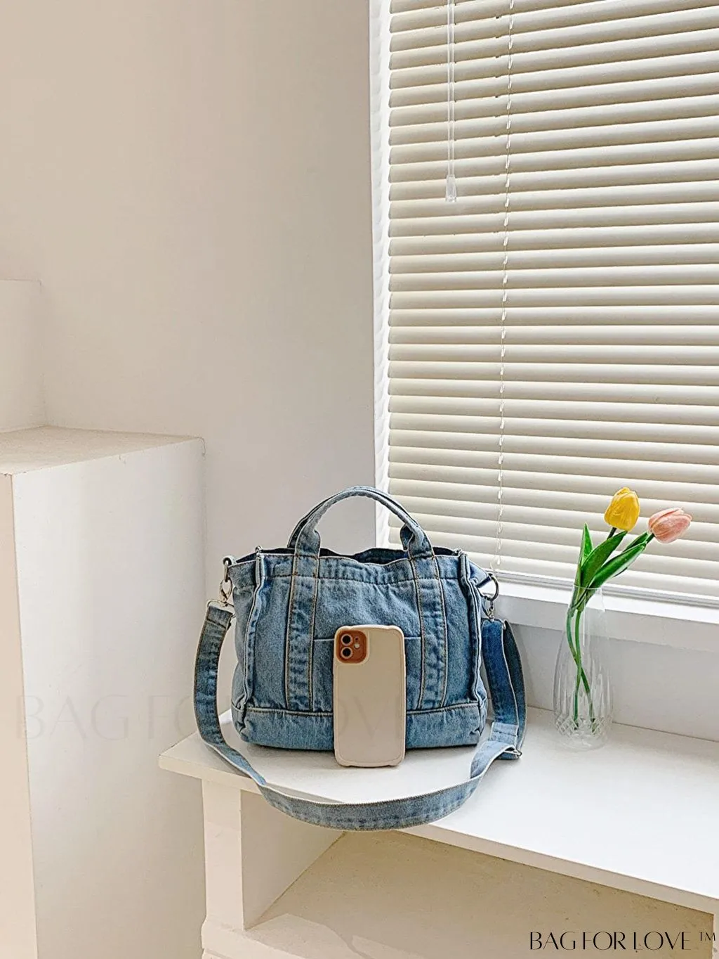 BagForLove - Stylish Denim Tote for Women - Casual Fashion Handbag with Shoulder Strap