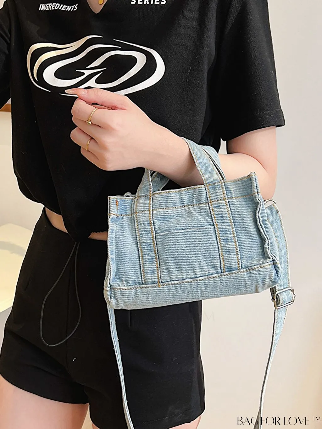 BagForLove - Stylish Denim Tote for Women - Casual Fashion Handbag with Shoulder Strap