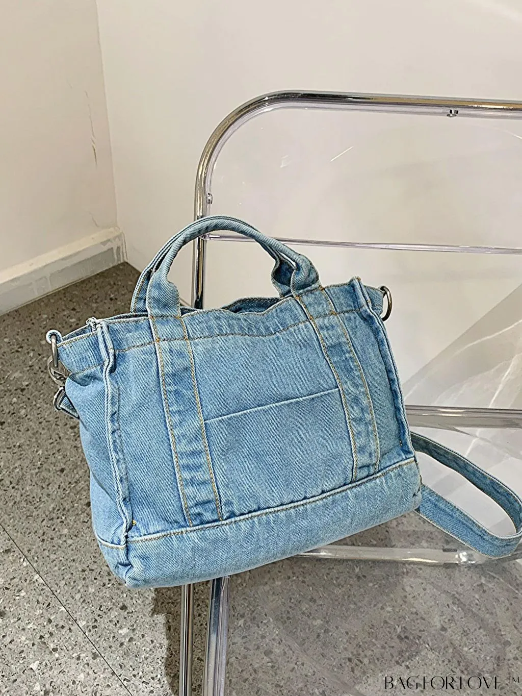 BagForLove - Stylish Denim Tote for Women - Casual Fashion Handbag with Shoulder Strap